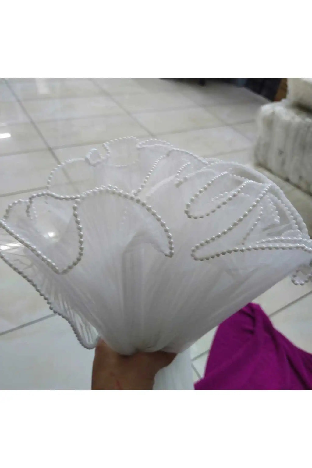 3,66 Metre Beyaz Boncuklu Çiçek Sarma Kağıdı💐Buket Ambalaj Kağıdı, Çiçek Sarma Çiçek Malzemeleri