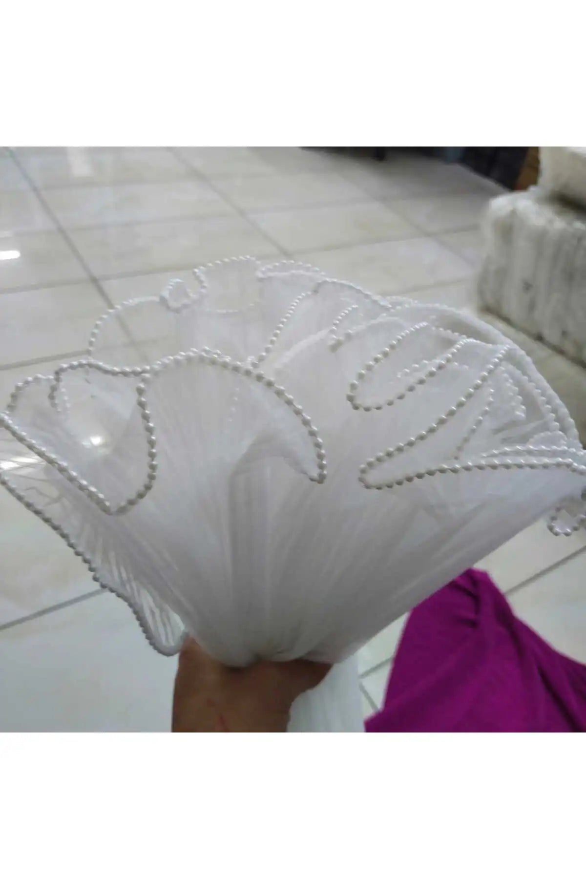 3,66 Metre Beyaz Boncuklu Çiçek Sarma Kağıdı💐Buket Ambalaj Kağıdı, Çiçek Sarma Çiçek Malzemeleri