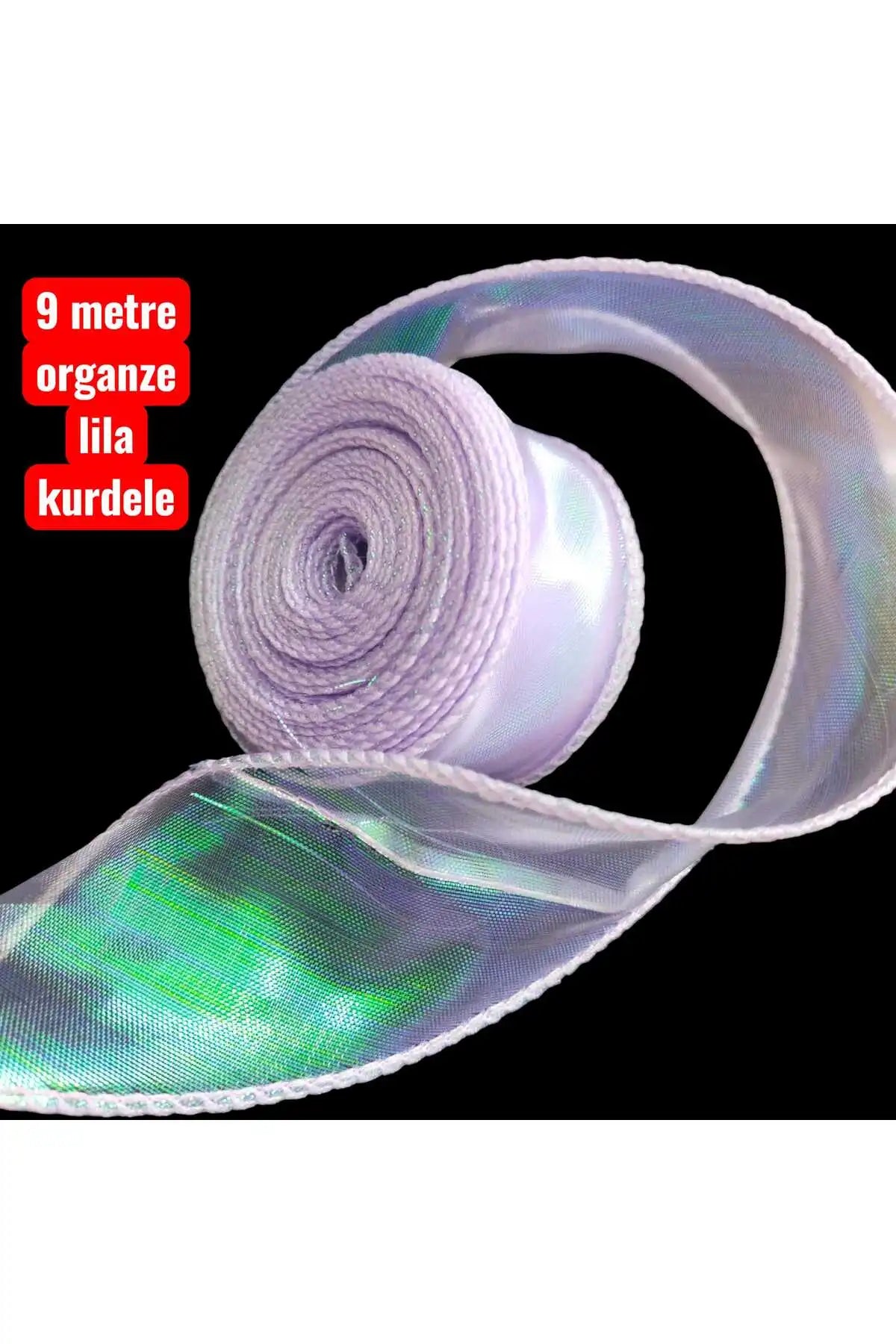 9 m Organze Kurdela – Hediye Paketlemelerin -Çiçek yapımı-hobi işleriniz -DIY-Lila-Mor