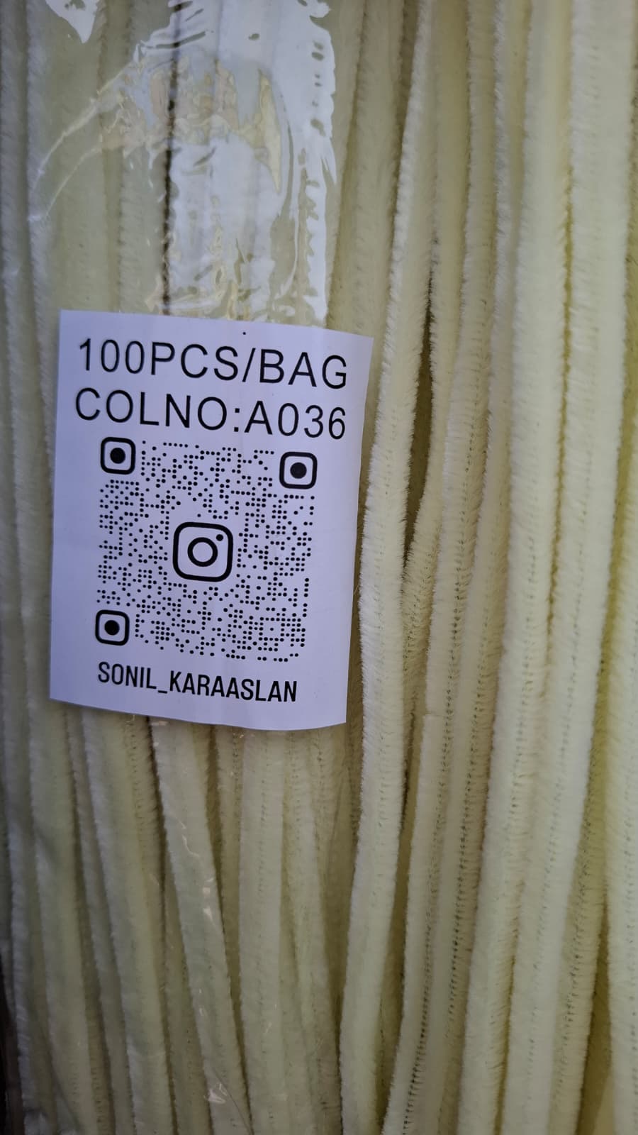 ŞÖNİL 100 LÜ KREM RENK KOD A036 30 CM -🛍️ YOĞUN TÜYLÜ HOBİ ÇUBUĞU TEL EL İŞİ 100 LÜ PAKET💐