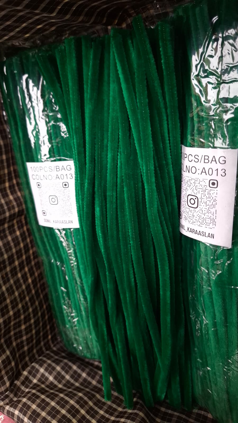 ŞÖNİL 100 LÜ ZÜMRÜT RENK KOD A013 30 CM -🛍️ YOĞUN TÜYLÜ HOBİ ÇUBUĞU TEL EL İŞİ 100 LÜ PAKET💐