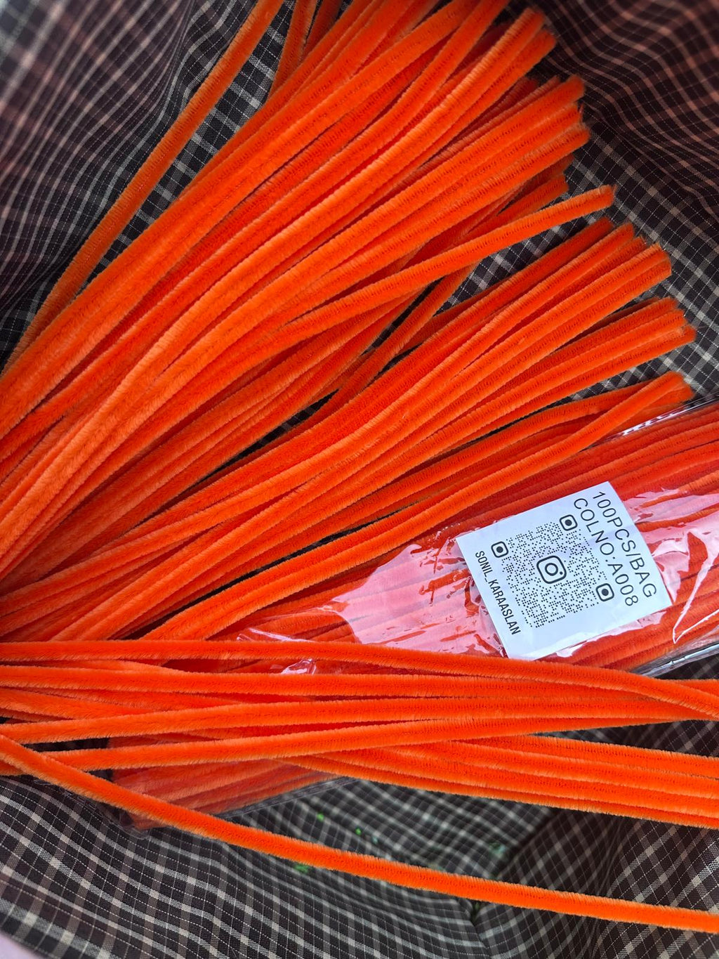 100'lü Turuncu A008 Şönil Çubuk - 30 cm | El İşi, Hobi, Süsleme, Dekorasyon Çicek