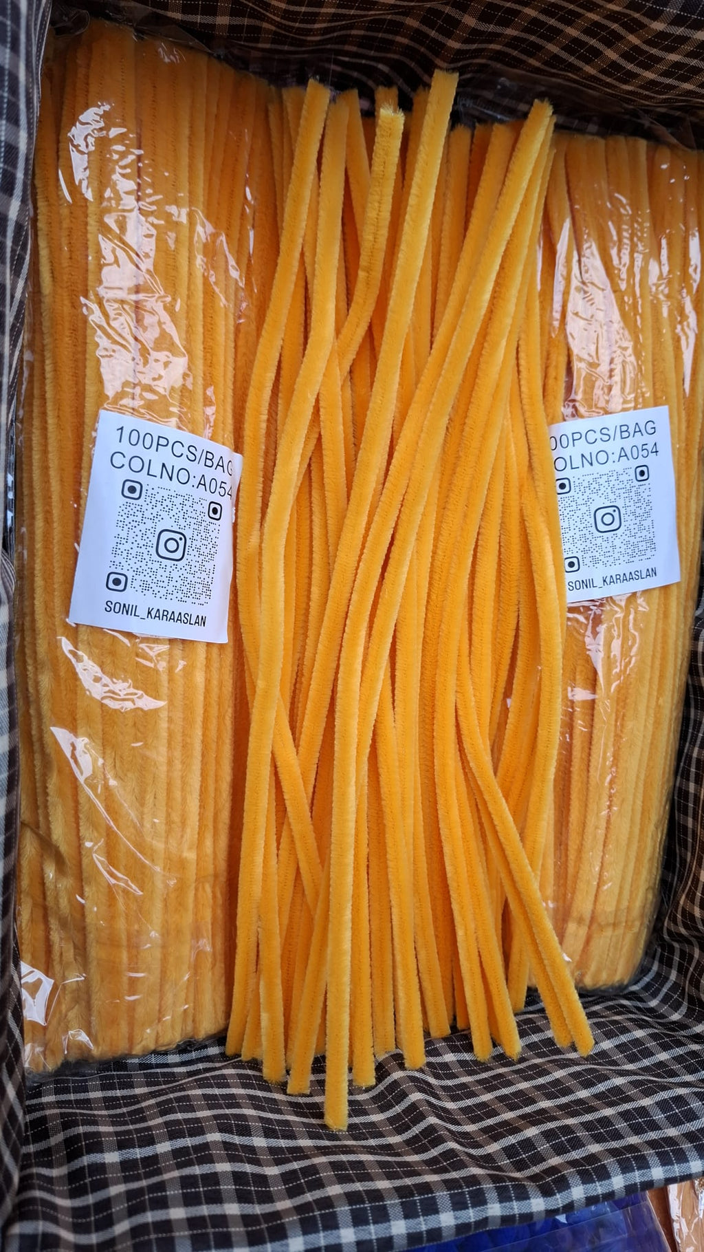 ŞÖNİL 100 LÜ HARDAL SARISI RENK KOD A054 30 CM -🛍️ YOĞUN TÜYLÜ HOBİ ÇUBUĞU TEL 100 LÜ PAKET💐