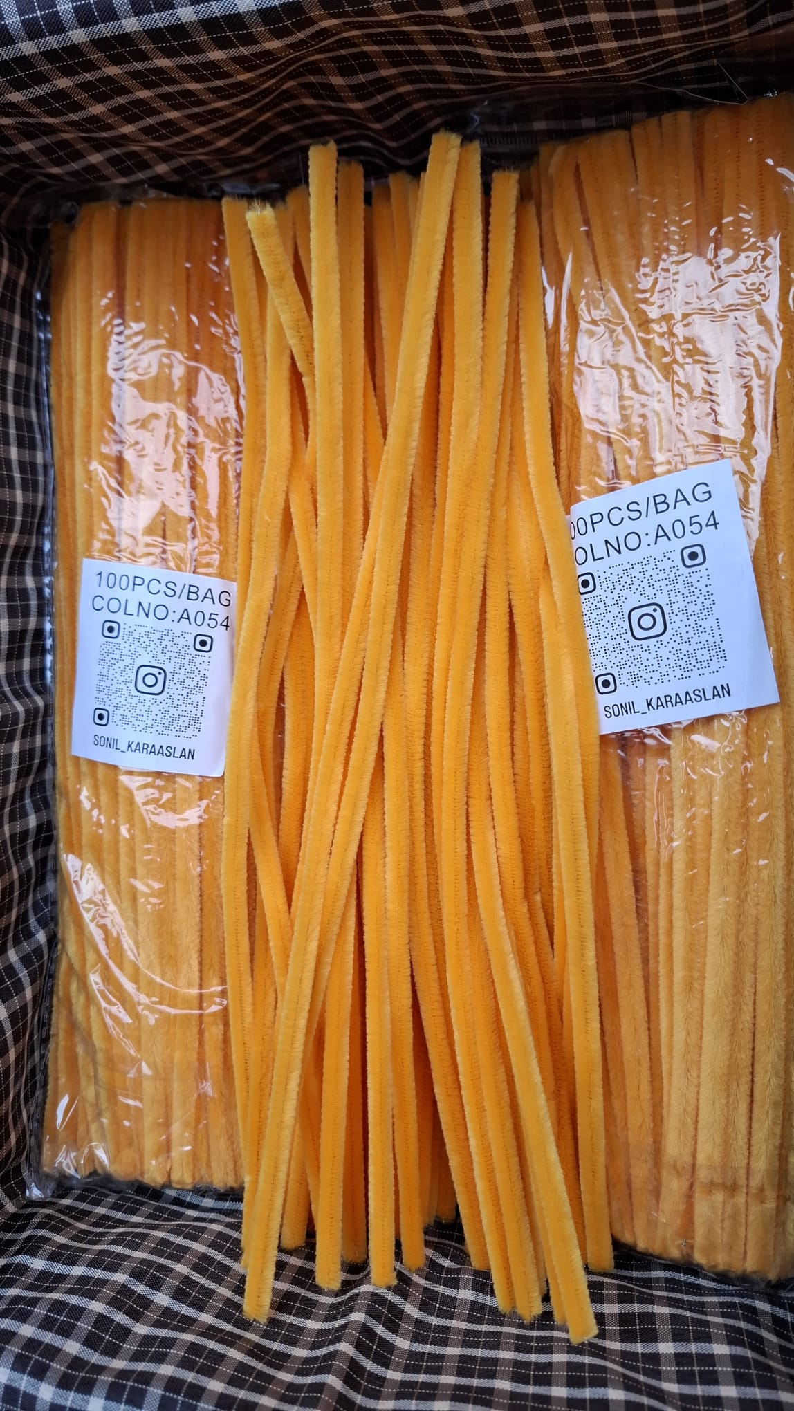 ŞÖNİL 100 LÜ HARDAL SARISI RENK KOD A054 30 CM -🛍️ YOĞUN TÜYLÜ HOBİ ÇUBUĞU TEL 100 LÜ PAKET💐