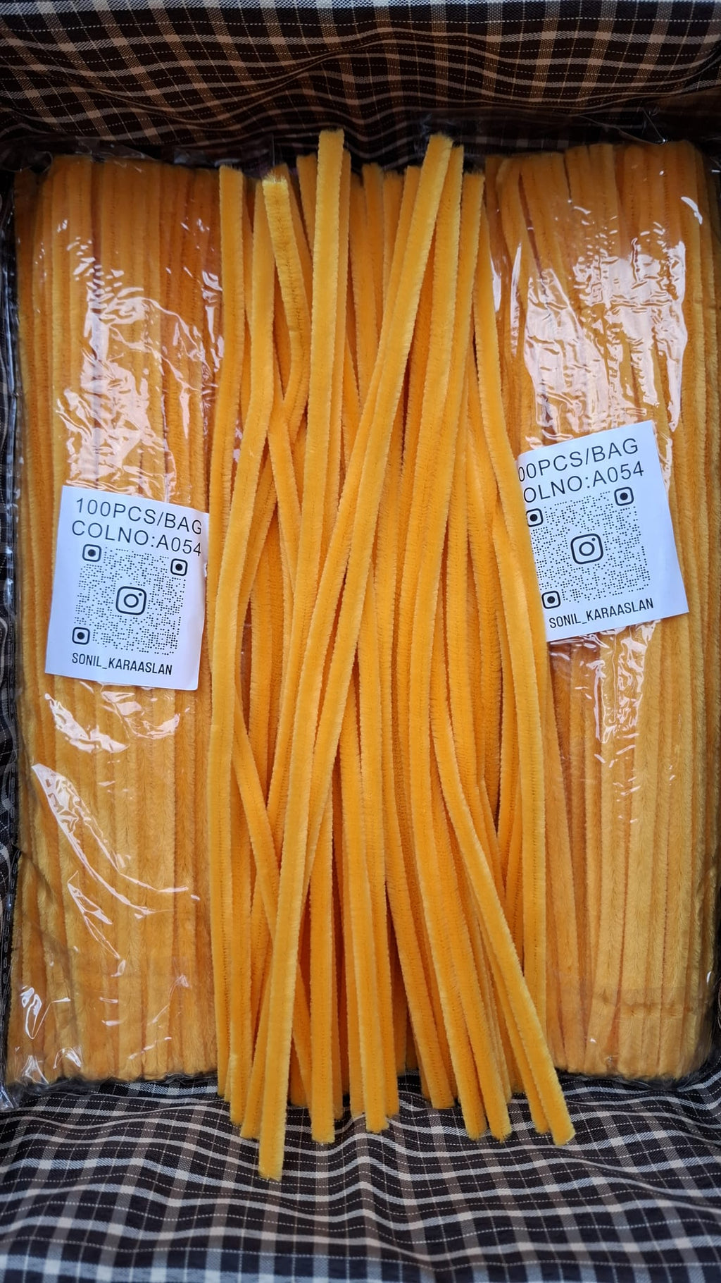 ŞÖNİL 100 LÜ HARDAL SARISI RENK KOD A054 30 CM -🛍️ YOĞUN TÜYLÜ HOBİ ÇUBUĞU TEL 100 LÜ PAKET💐