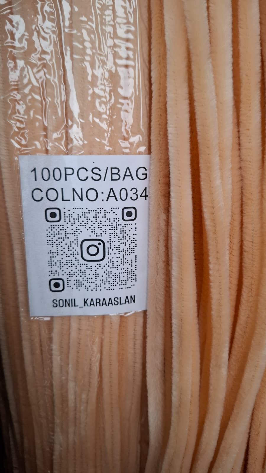 ŞÖNİL 100 LÜ SOMON RENK KOD A034 30 CM -🛍️ YOĞUN TÜYLÜ HOBİ ÇUBUĞU TEL EL İŞİ 100 LÜ PAKET💐