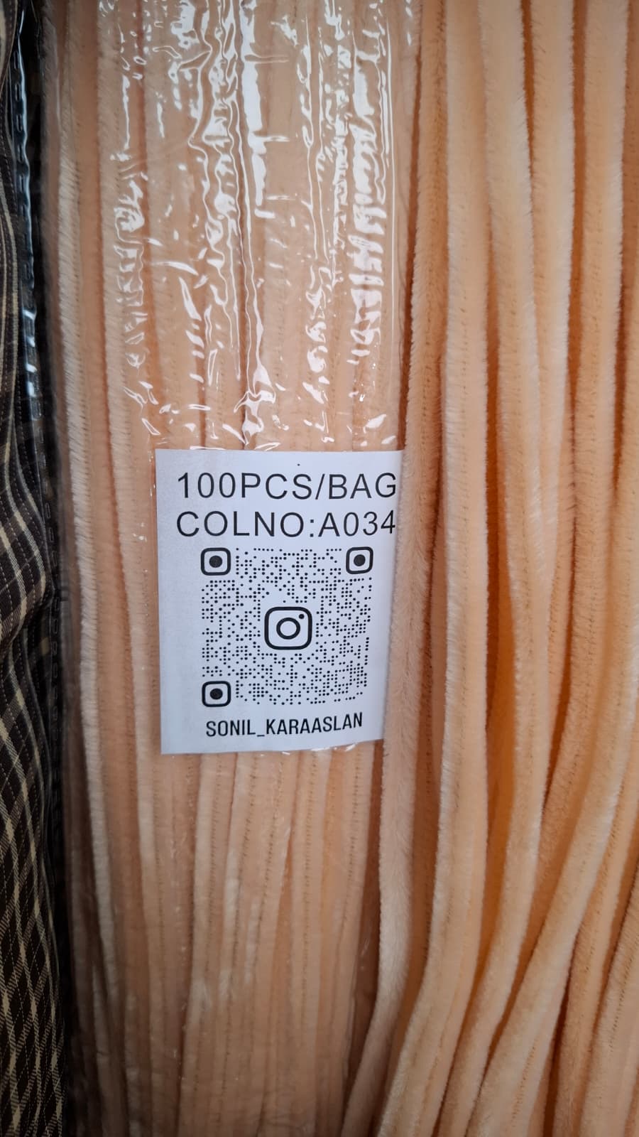 ŞÖNİL 100 LÜ SOMON RENK KOD A034 30 CM -🛍️ YOĞUN TÜYLÜ HOBİ ÇUBUĞU TEL EL İŞİ 100 LÜ PAKET💐