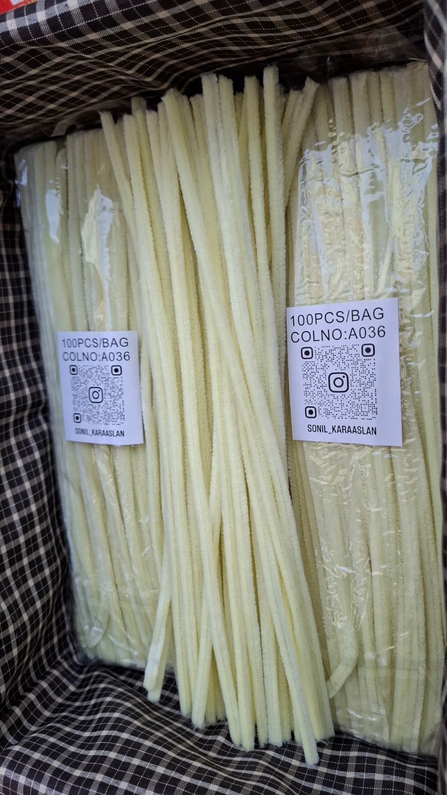 ŞÖNİL 100 LÜ KREM RENK KOD A036 30 CM -🛍️ YOĞUN TÜYLÜ HOBİ ÇUBUĞU TEL EL İŞİ 100 LÜ PAKET💐