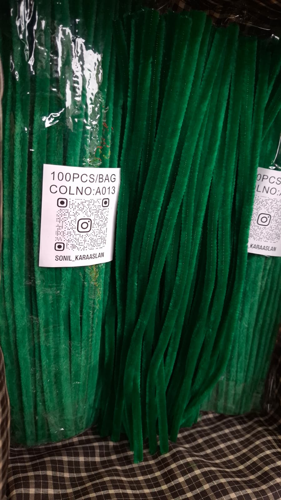 ŞÖNİL 100 LÜ ZÜMRÜT RENK KOD A013 30 CM -🛍️ YOĞUN TÜYLÜ HOBİ ÇUBUĞU TEL EL İŞİ 100 LÜ PAKET💐