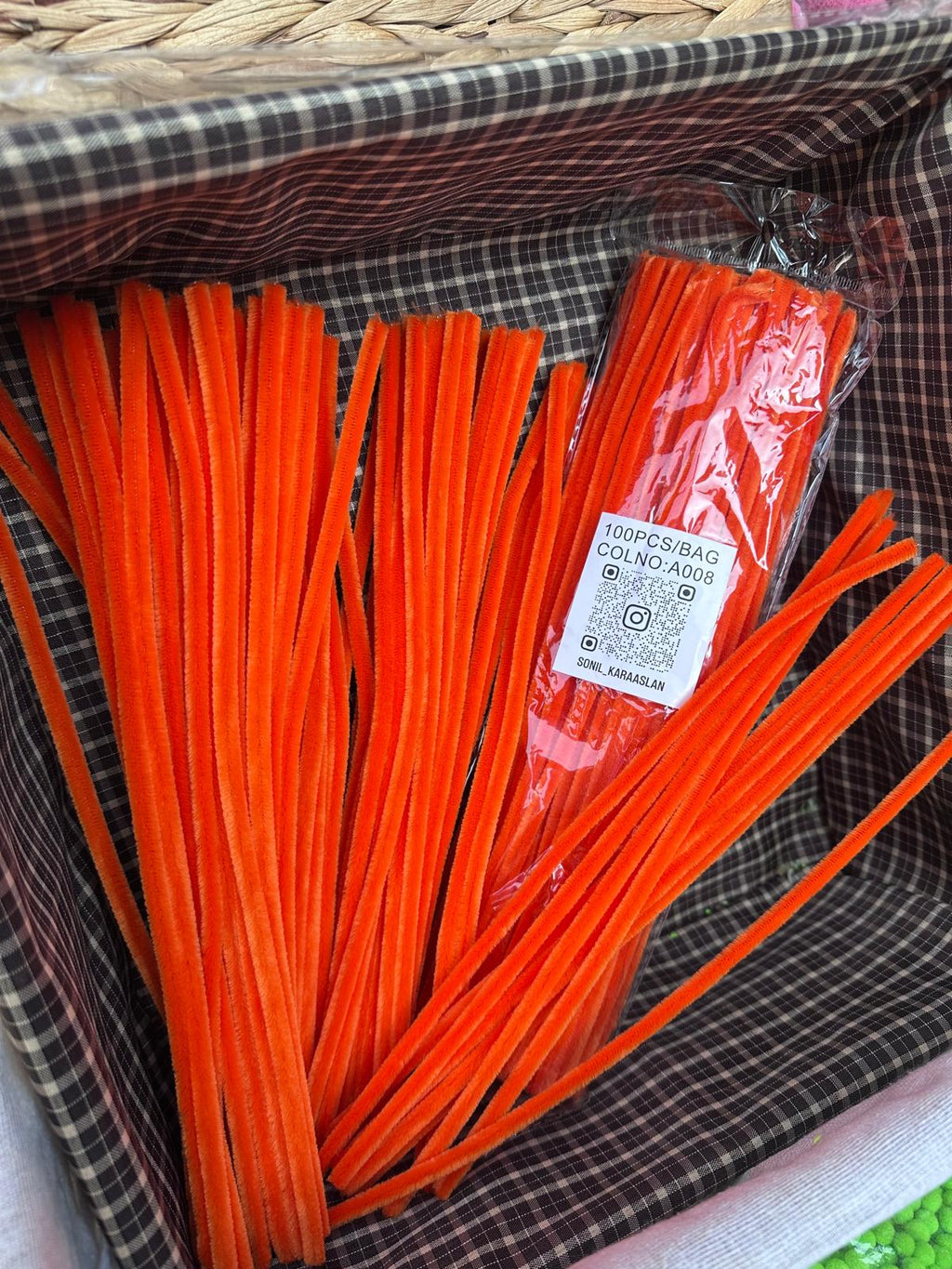 100'lü Turuncu A008 Şönil Çubuk - 30 cm | El İşi, Hobi, Süsleme, Dekorasyon Çicek