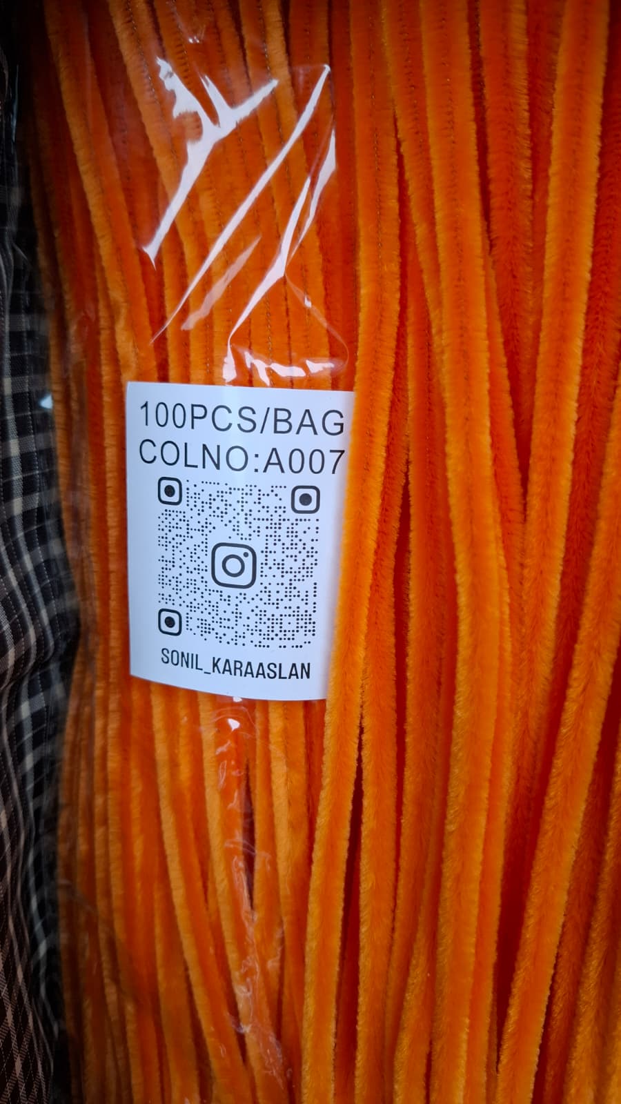 ŞÖNİL 100 LÜ TURUNCU RENK KOD A007 30 CM -🛍️ YOĞUN TÜYLÜ HOBİ ÇUBUĞU TEL EL İŞİ 100 LÜ PAKET💐