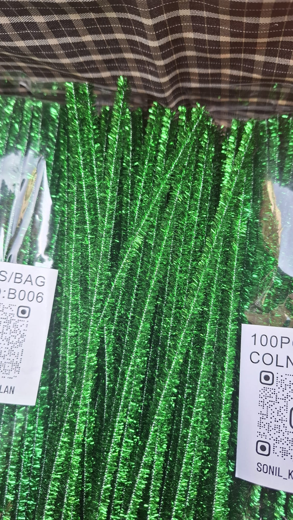 ŞÖNİL 100 LÜ SİMLİ YEŞİL RENK KOD B006 30 CM -🛍️ YOĞUN TÜYLÜ HOBİ ÇUBUĞU TEL EL İŞİ 100 LÜ PAKET💐