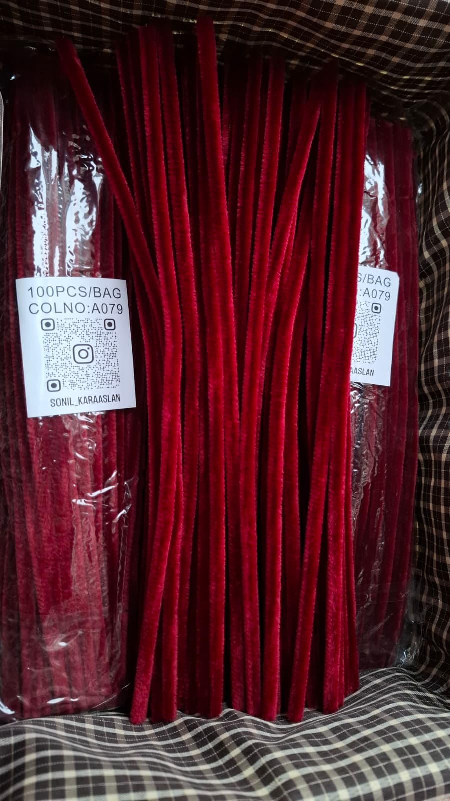 ŞÖNİL 100 LÜ BORDO RENK KOD A079 30 CM -🛍️ YOĞUN TÜYLÜ HOBİ ÇUBUĞU TEL EL İŞİ 100 LÜ PAKET💐