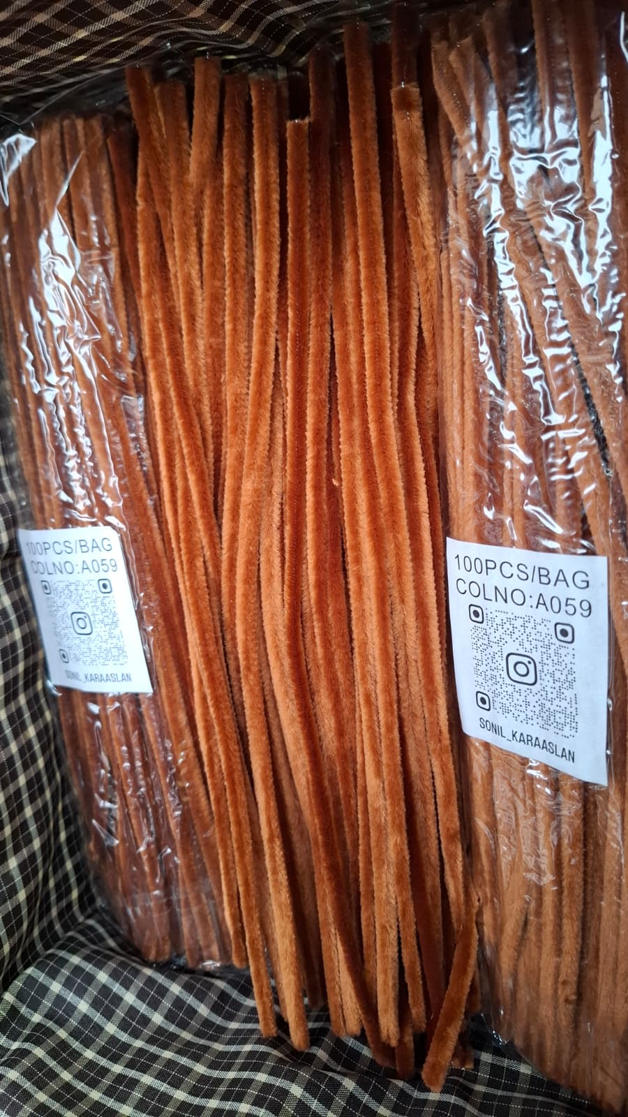 ŞÖNİL 100 LÜ KAHVE RENK KOD A059 30 CM -🛍️ YOĞUN TÜYLÜ HOBİ ÇUBUĞU TEL EL İŞİ 100 LÜ PAKET💐