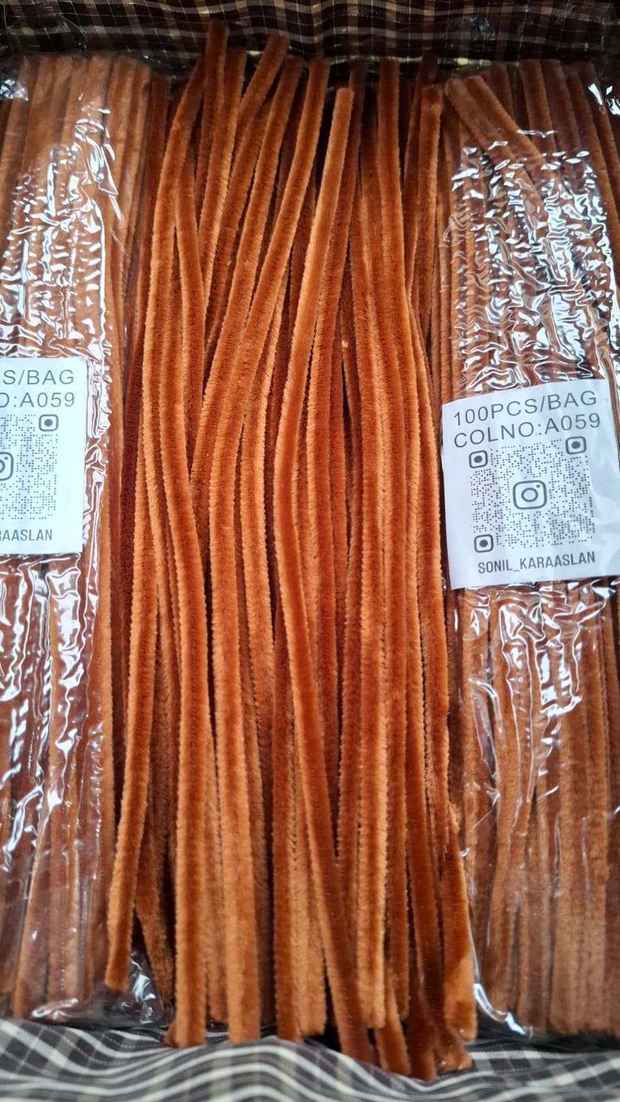 ŞÖNİL 100 LÜ KAHVE RENK KOD A059 30 CM -🛍️ YOĞUN TÜYLÜ HOBİ ÇUBUĞU TEL EL İŞİ 100 LÜ PAKET💐