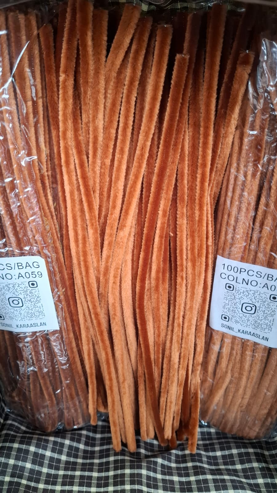 ŞÖNİL 100 LÜ KAHVE RENK KOD A059 30 CM -🛍️ YOĞUN TÜYLÜ HOBİ ÇUBUĞU TEL EL İŞİ 100 LÜ PAKET💐