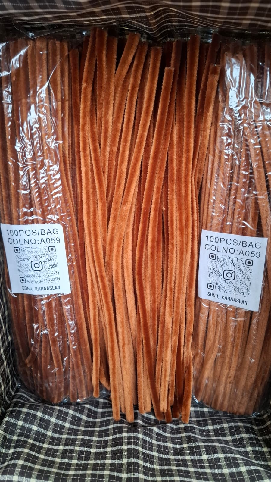 ŞÖNİL 100 LÜ KAHVE RENK KOD A059 30 CM -🛍️ YOĞUN TÜYLÜ HOBİ ÇUBUĞU TEL EL İŞİ 100 LÜ PAKET💐