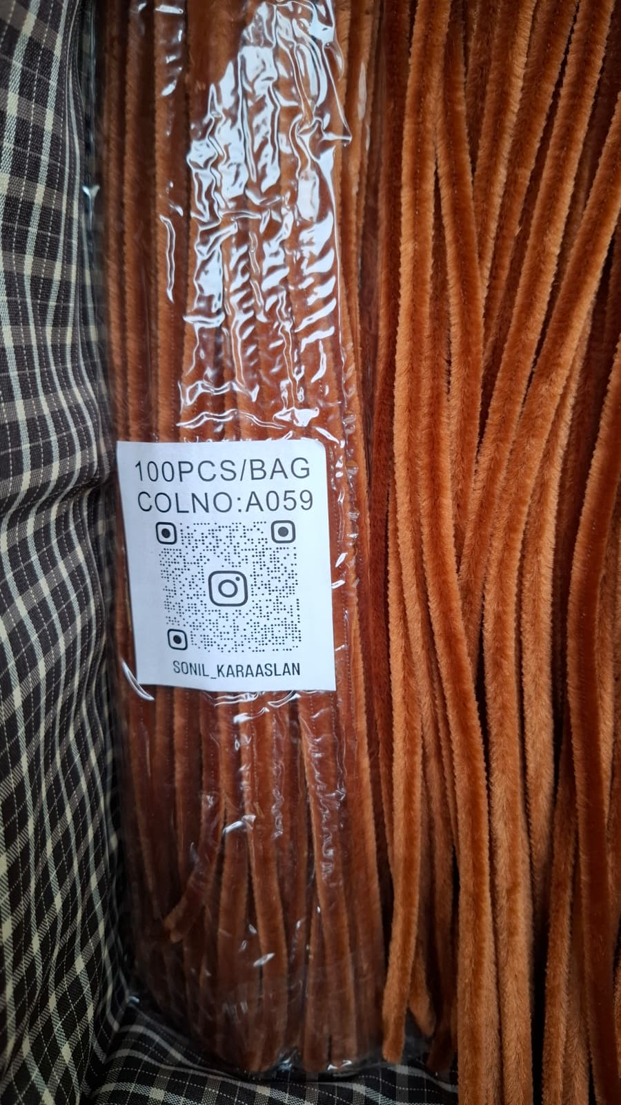 ŞÖNİL 100 LÜ KAHVE RENK KOD A059 30 CM -🛍️ YOĞUN TÜYLÜ HOBİ ÇUBUĞU TEL EL İŞİ 100 LÜ PAKET💐