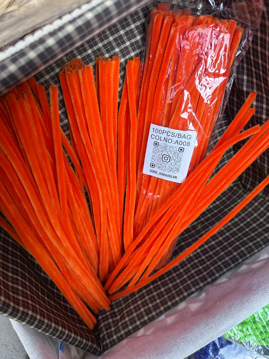 100'lü Turuncu A008 Şönil Çubuk - 30 cm | El İşi, Hobi, Süsleme, Dekorasyon Çicek