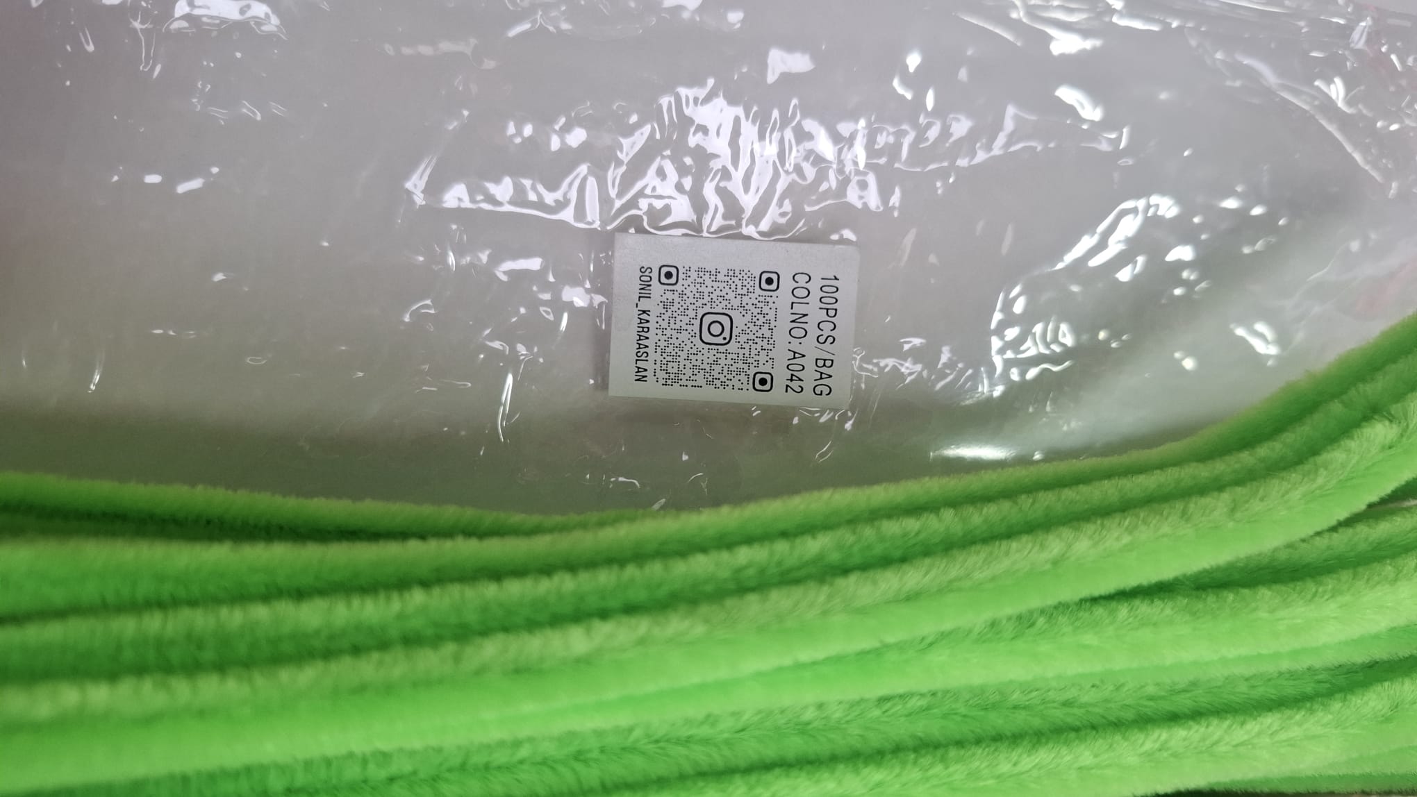 ŞÖNİL 100 LÜ YEŞİL RENK KOD A042 30 CM -🛍️ YOĞUN TÜYLÜ HOBİ ÇUBUĞU TEL EL İŞİ 100 LÜ PAKET💐