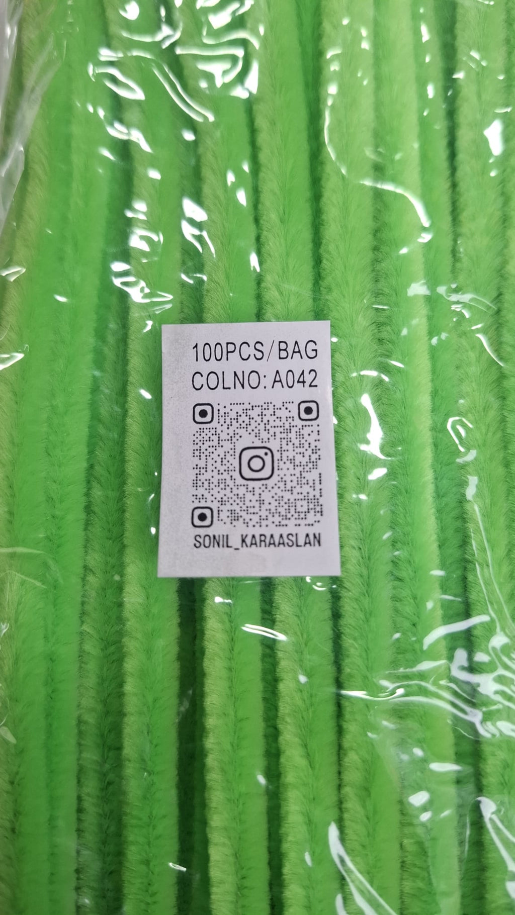 ŞÖNİL 100 LÜ YEŞİL RENK KOD A042 30 CM -🛍️ YOĞUN TÜYLÜ HOBİ ÇUBUĞU TEL EL İŞİ 100 LÜ PAKET💐