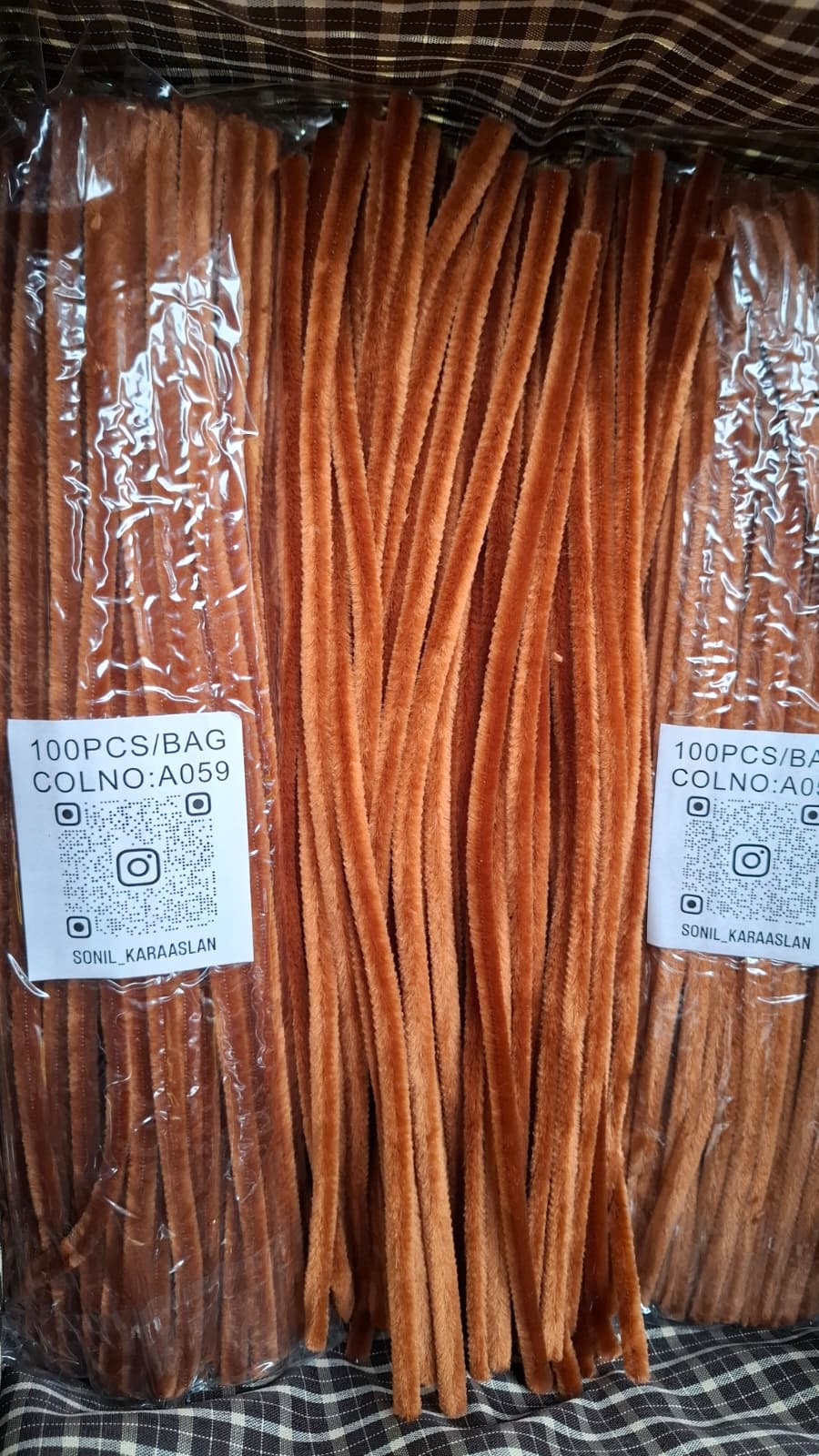 ŞÖNİL 100 LÜ KAHVE RENK KOD A059 30 CM -🛍️ YOĞUN TÜYLÜ HOBİ ÇUBUĞU TEL EL İŞİ 100 LÜ PAKET💐
