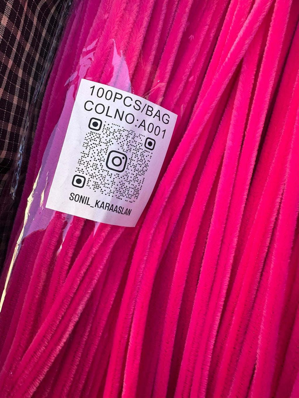 ŞÖNİL 100 LÜ FUŞYA RENK KOD A001 30 CM -🛍️ YOĞUN TÜYLÜ HOBİ ÇUBUĞU TEL EL İŞİ 100 LÜ PAKET💐