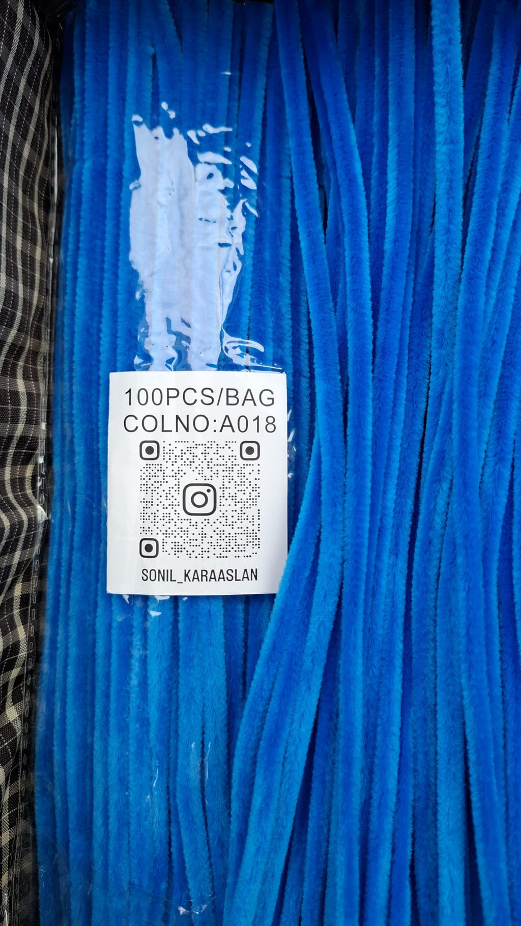 ŞÖNİL 100 LÜ MAVİ RENK KOD A018 30 CM -🛍️ YOĞUN TÜYLÜ HOBİ ÇUBUĞU TEL EL İŞİ 100 LÜ PAKET💐