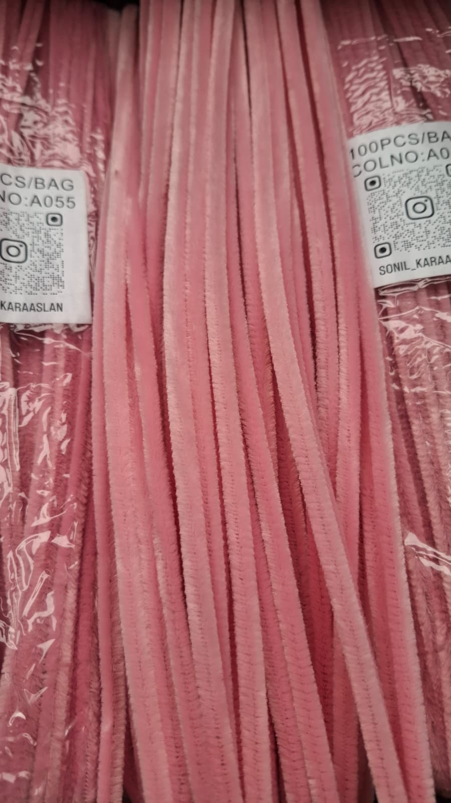 🌹 100'lü Pembe A055 Şönil - Dekorasyon ve El Sanatları İçin Mükemmel Malzeme! 🎀-