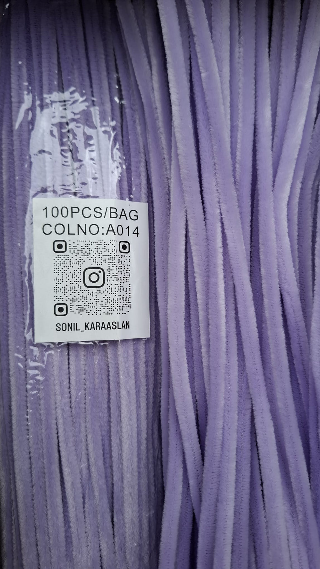RENK KOD A014 ŞÖNİL 100 LÜ LİLA 30 CM -🛍️ YOĞUN TÜYLÜ HOBİ ÇUBUĞU TEL EL İŞİ 100 LÜ PAKET💐