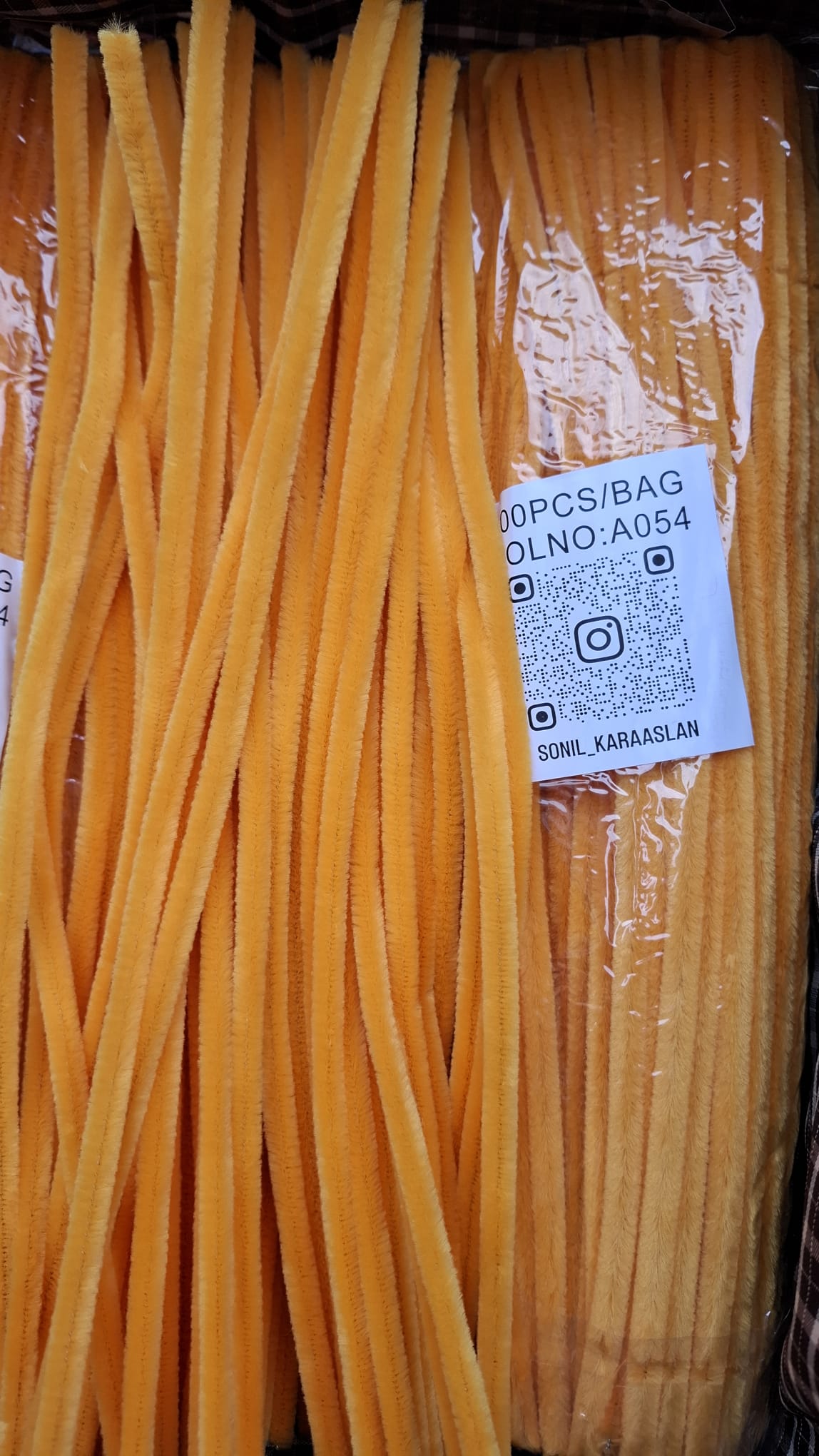 ŞÖNİL 100 LÜ HARDAL SARISI RENK KOD A054 30 CM -🛍️ YOĞUN TÜYLÜ HOBİ ÇUBUĞU TEL 100 LÜ PAKET💐