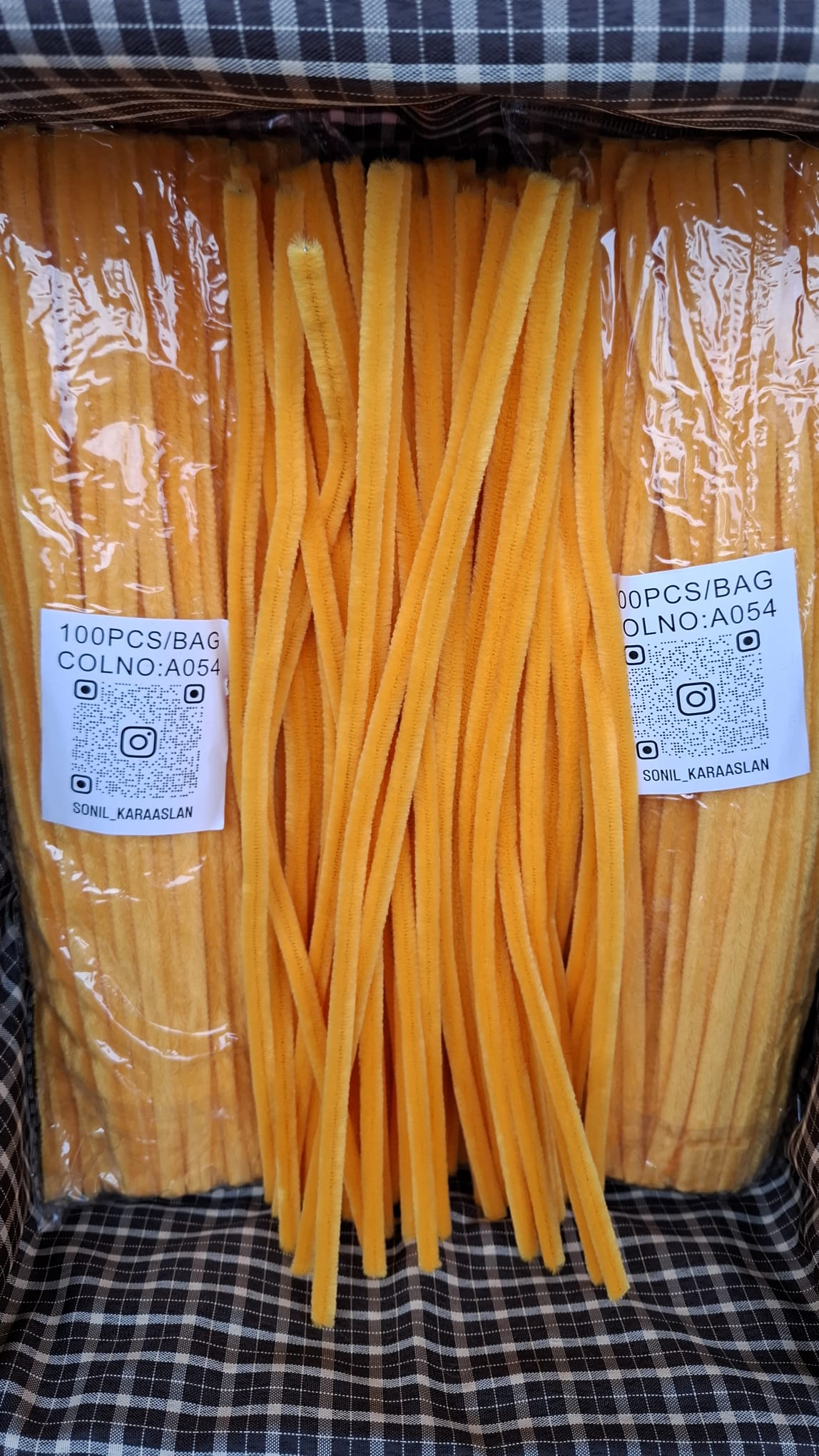 ŞÖNİL 100 LÜ HARDAL SARISI RENK KOD A054 30 CM -🛍️ YOĞUN TÜYLÜ HOBİ ÇUBUĞU TEL 100 LÜ PAKET💐