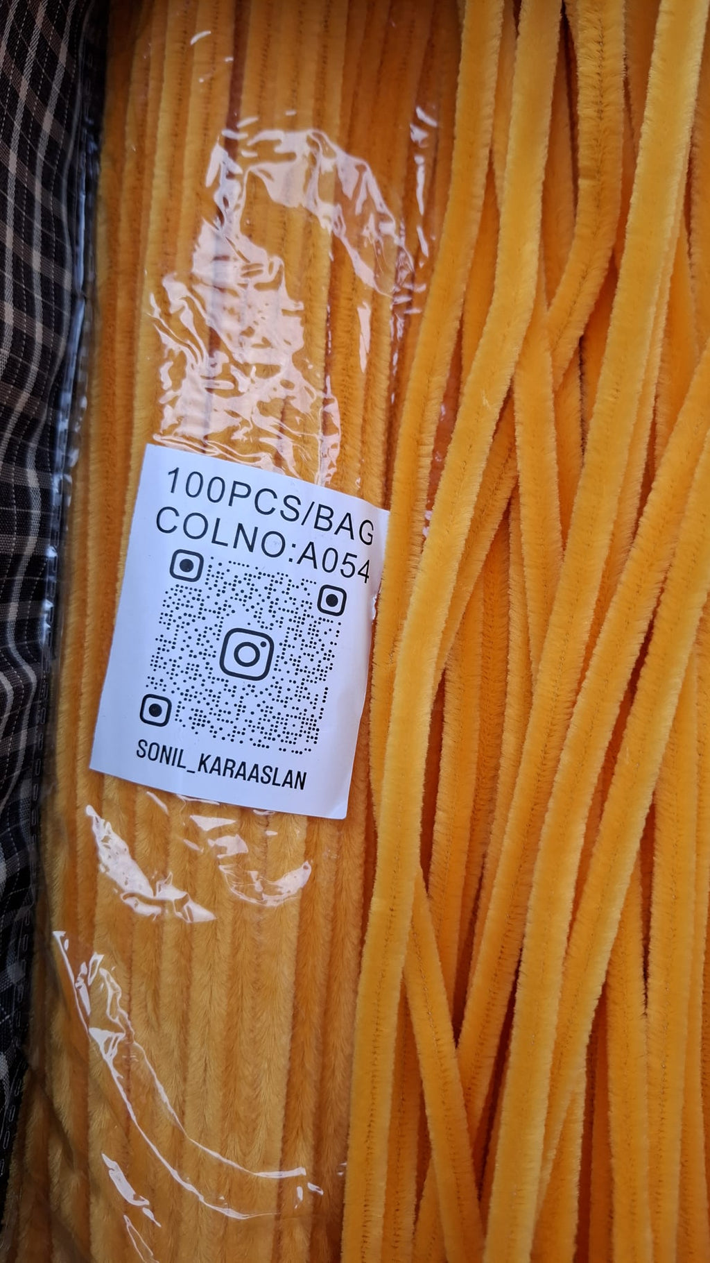 ŞÖNİL 100 LÜ HARDAL SARISI RENK KOD A054 30 CM -🛍️ YOĞUN TÜYLÜ HOBİ ÇUBUĞU TEL 100 LÜ PAKET💐