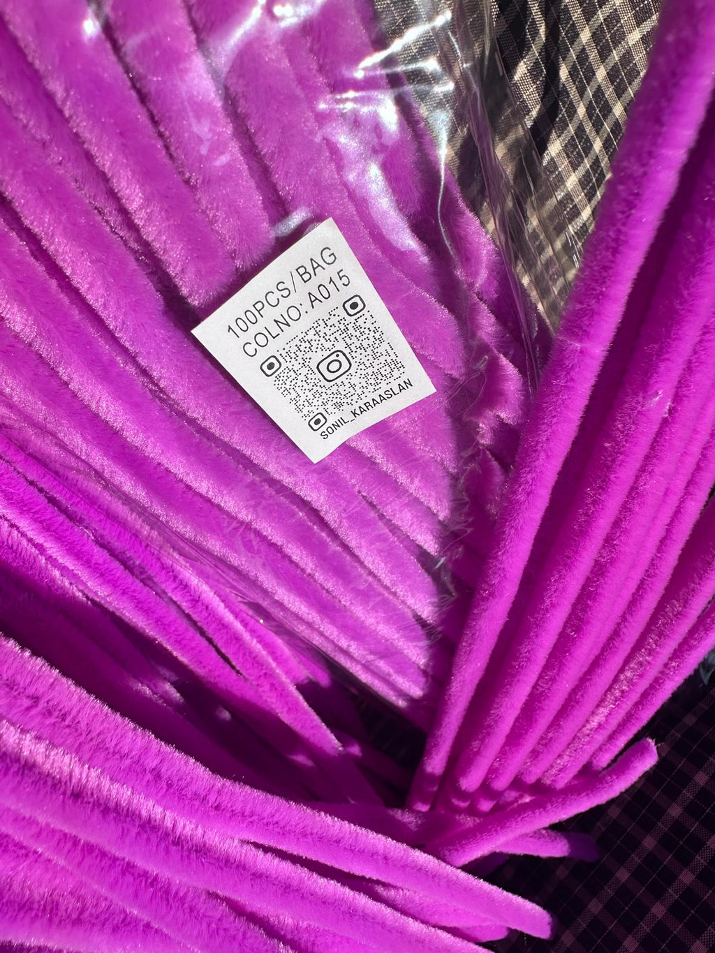 ŞÖNİL 100 LÜ LİLA RENK KOD A015 30 CM -🛍️ YOĞUN TÜYLÜ HOBİ ÇUBUĞU TEL EL İŞİ 100 LÜ PAKET💐
