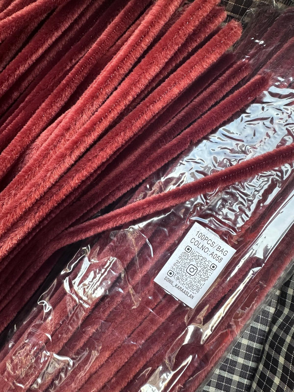 ŞÖNİL 100 LÜ ACI KAHVE RENK KOD A058 30 CM -🛍️ YOĞUN TÜYLÜ HOBİ ÇUBUĞU TEL EL İŞİ 100 LÜ PAKET💐