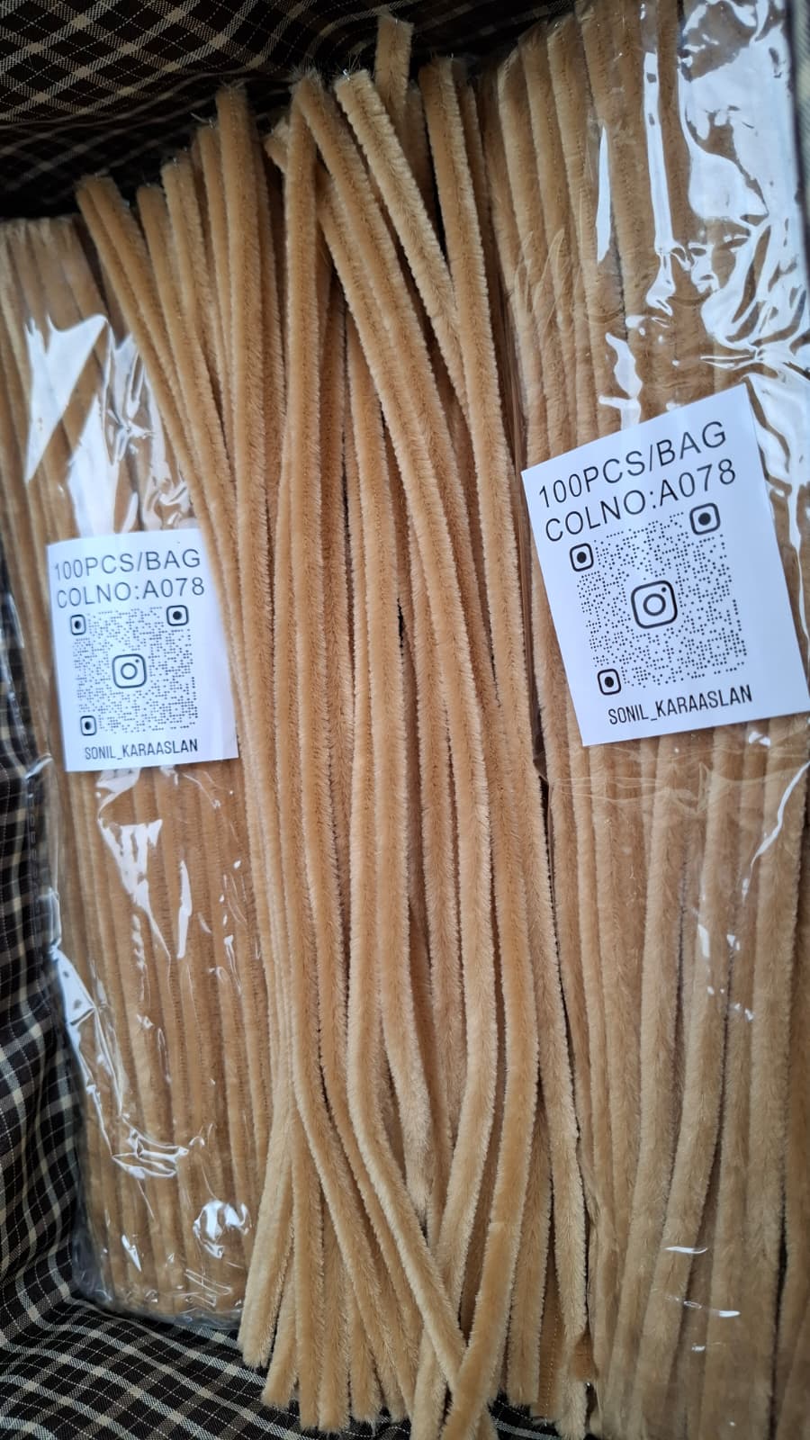 ŞÖNİL 100 LÜ KAHVERENGİ RENK KOD A078 30 CM -🛍️ YOĞUN TÜYLÜ HOBİ ÇUBUĞU TEL EL İŞİ 100 LÜ PAKET💐