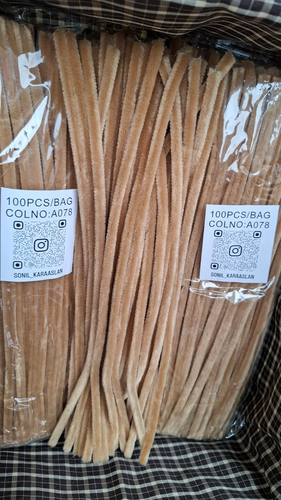 ŞÖNİL 100 LÜ KAHVERENGİ RENK KOD A078 30 CM -🛍️ YOĞUN TÜYLÜ HOBİ ÇUBUĞU TEL EL İŞİ 100 LÜ PAKET💐