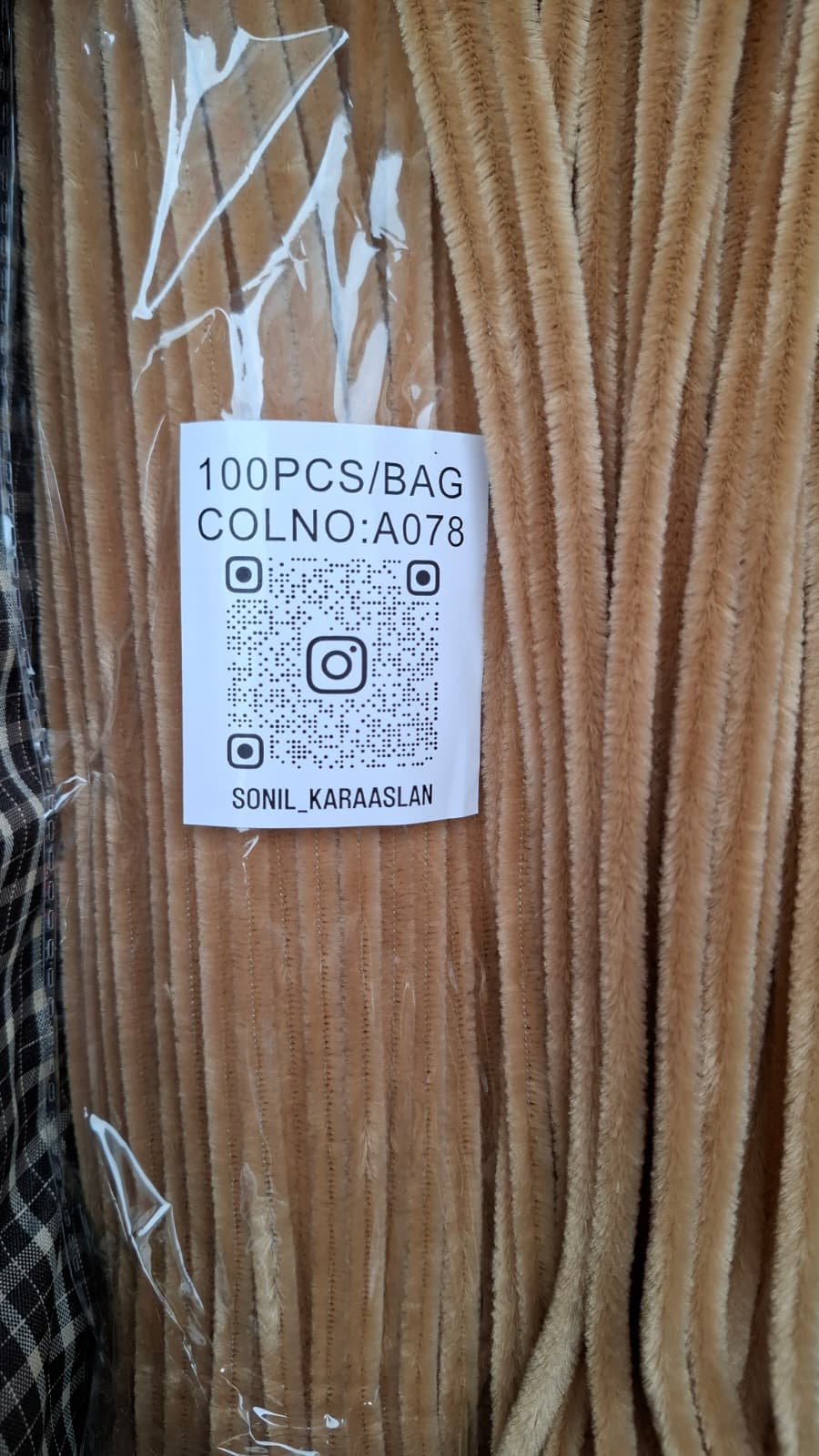 ŞÖNİL 100 LÜ KAHVERENGİ RENK KOD A078 30 CM -🛍️ YOĞUN TÜYLÜ HOBİ ÇUBUĞU TEL EL İŞİ 100 LÜ PAKET💐