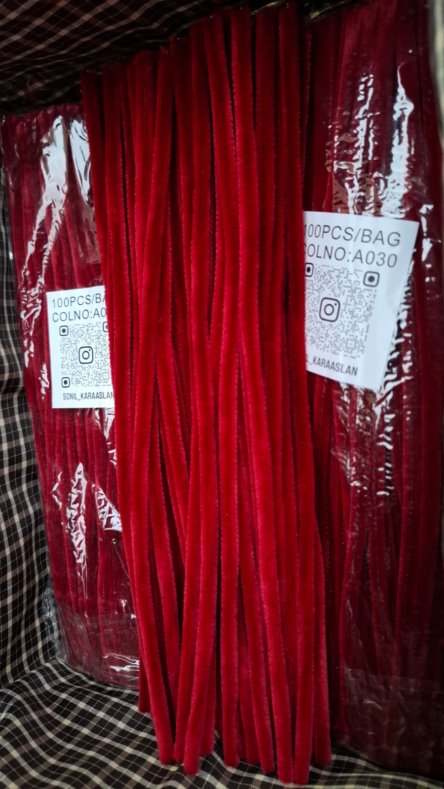 ŞÖNİL 100 LÜ BORDO RENK KOD A030 30 CM -🛍️ YOĞUN TÜYLÜ HOBİ ÇUBUĞU TEL EL İŞİ 100 LÜ PAKET💐