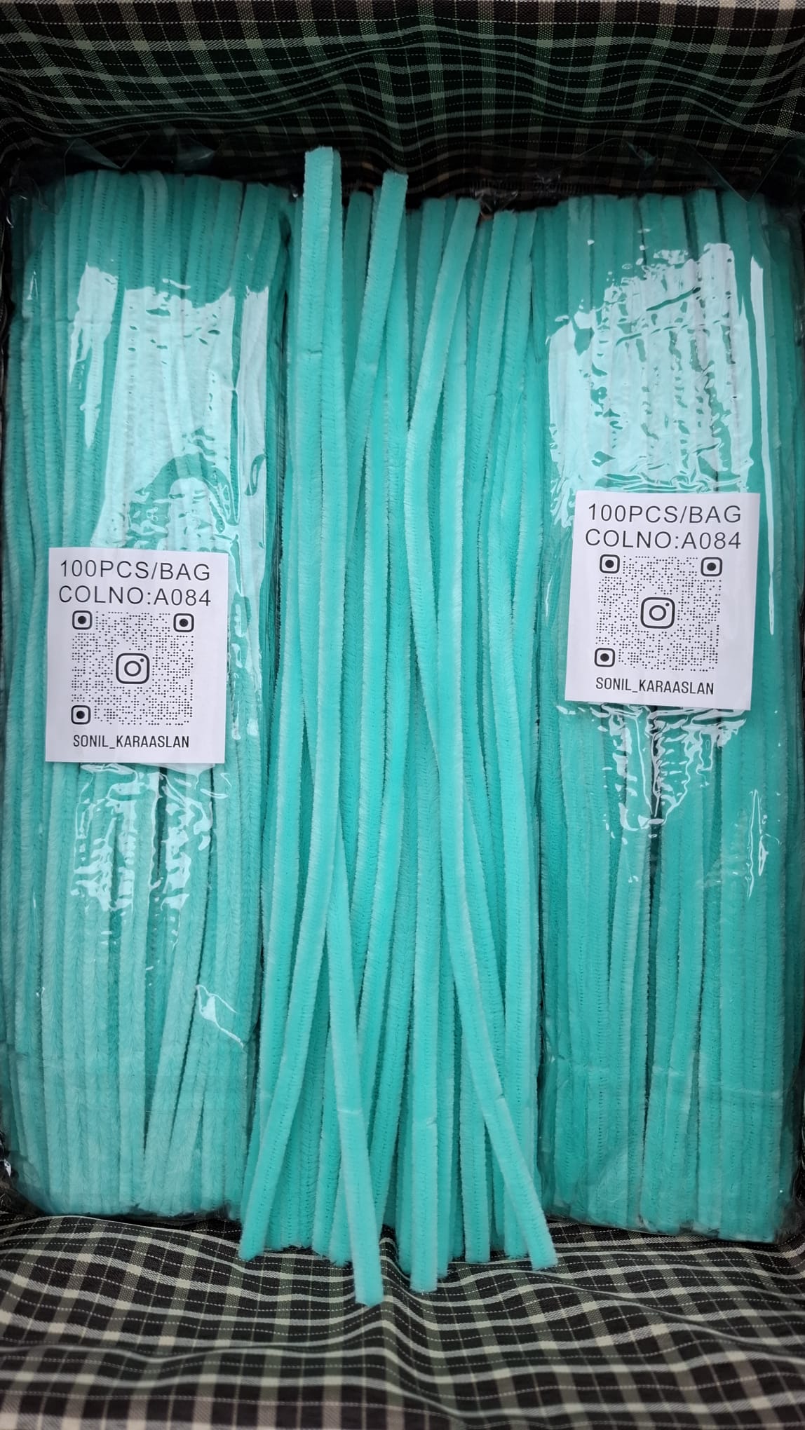 RENK KOD A084 ŞÖNİL 100 LÜ MİNT YEŞİL 30 CM -🛍️ YOĞUN TÜYLÜ HOBİ ÇUBUĞU TEL EL İŞİ 100 LÜ PAKET💐