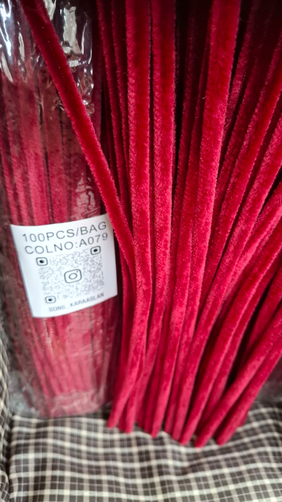 ŞÖNİL 100 LÜ BORDO RENK KOD A079 30 CM -🛍️ YOĞUN TÜYLÜ HOBİ ÇUBUĞU TEL EL İŞİ 100 LÜ PAKET💐