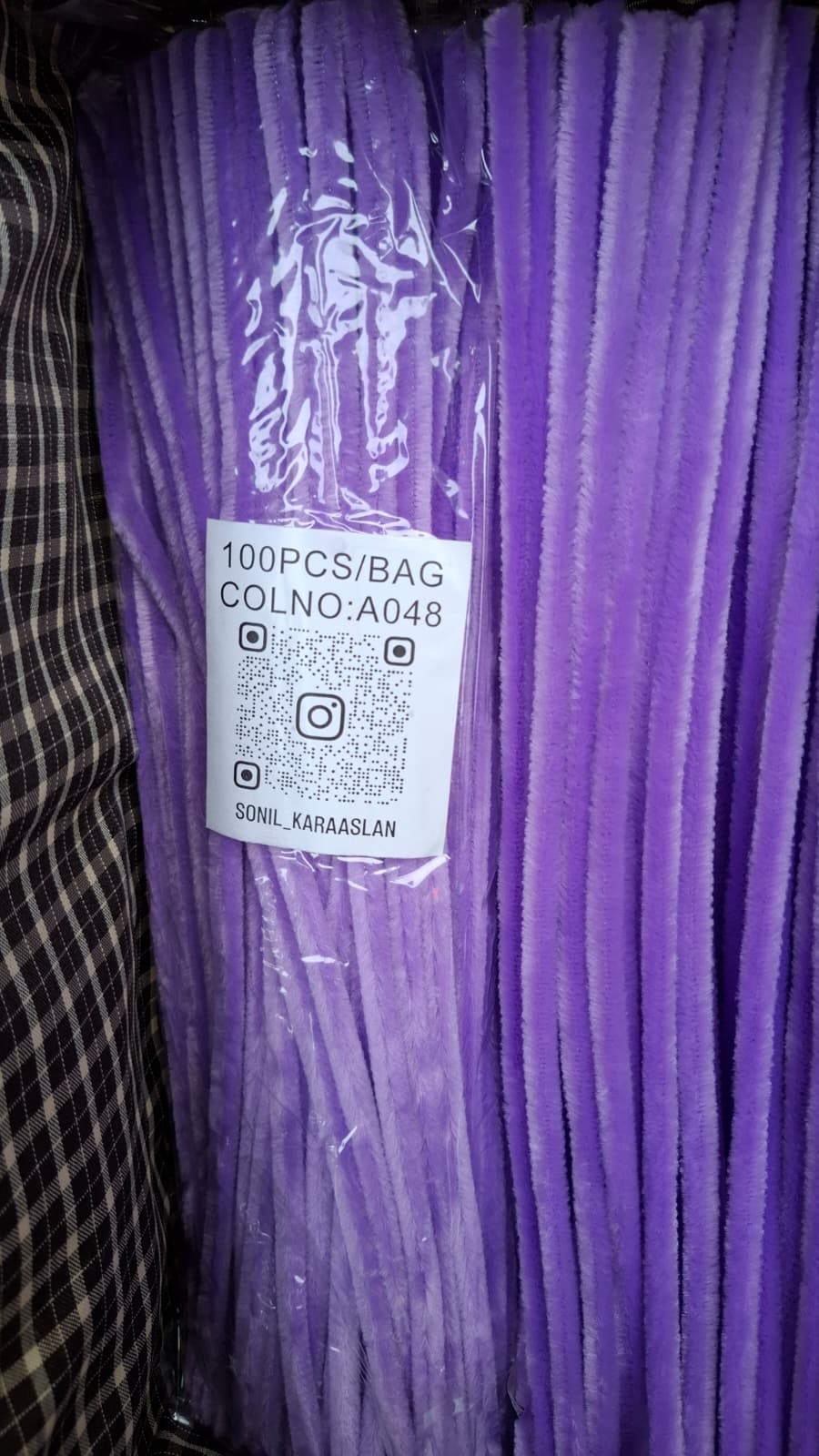 ŞÖNİL 100 LÜ LİLA RENK KOD A048 30 CM -🛍️ YOĞUN TÜYLÜ HOBİ ÇUBUĞU TEL EL İŞİ 100 LÜ PAKET💐