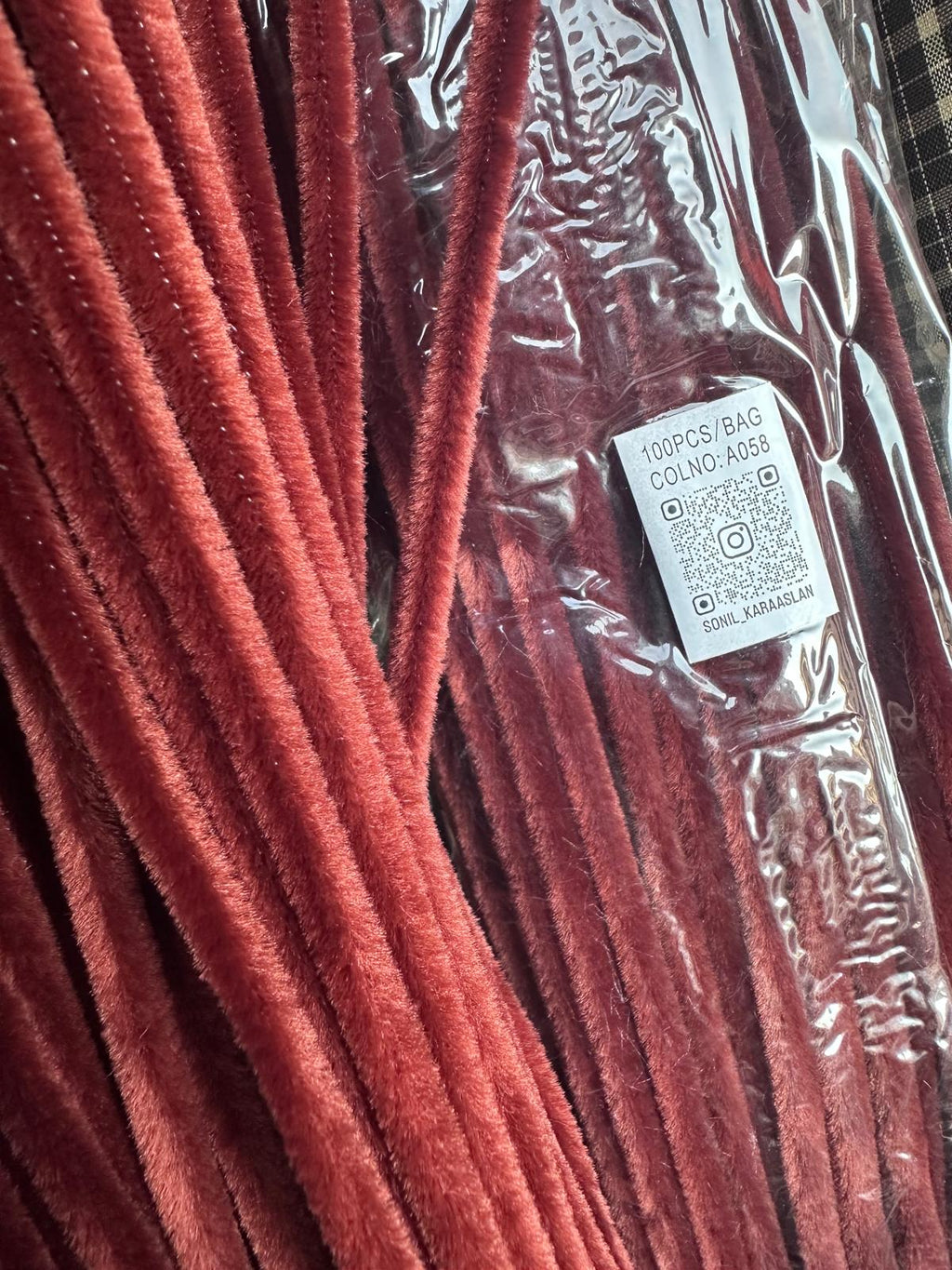 ŞÖNİL 100 LÜ ACI KAHVE RENK KOD A058 30 CM -🛍️ YOĞUN TÜYLÜ HOBİ ÇUBUĞU TEL EL İŞİ 100 LÜ PAKET💐