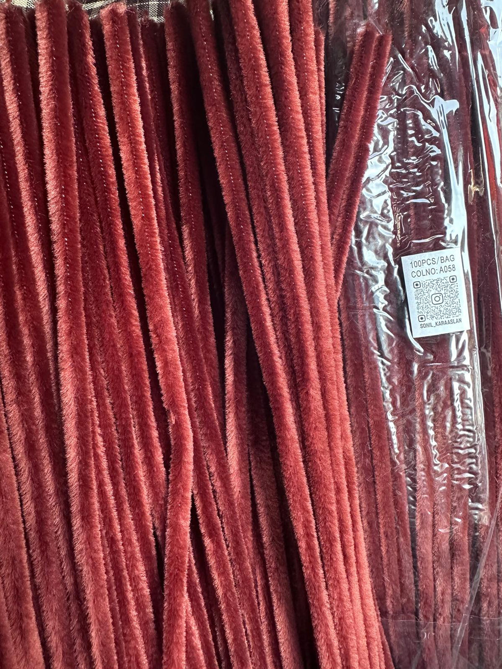 ŞÖNİL 100 LÜ ACI KAHVE RENK KOD A058 30 CM -🛍️ YOĞUN TÜYLÜ HOBİ ÇUBUĞU TEL EL İŞİ 100 LÜ PAKET💐