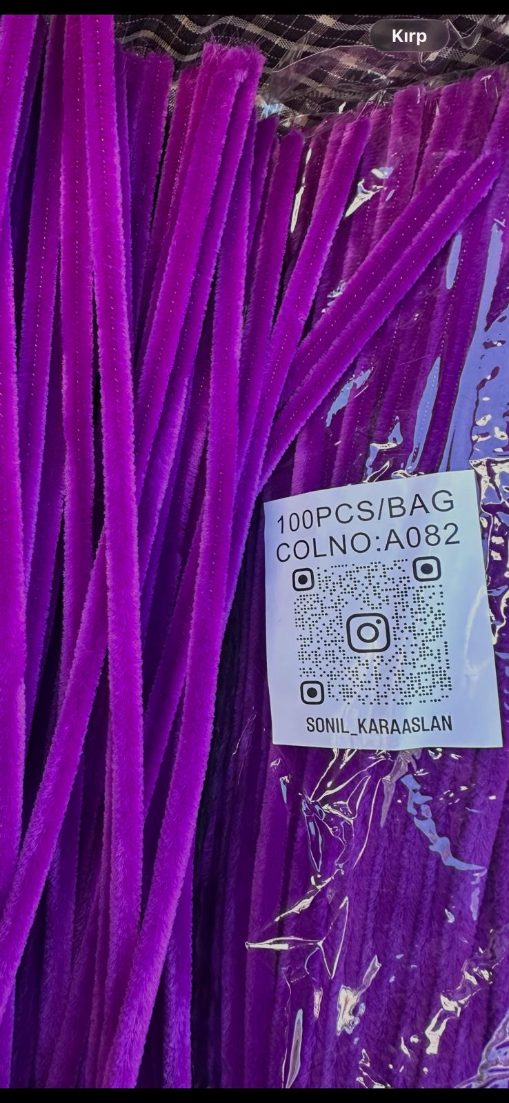 ŞÖNİL 100 LÜ MOR RENK KOD A082 30 CM -🛍️ YOĞUN TÜYLÜ HOBİ ÇUBUĞU TEL EL İŞİ 100 LÜ PAKET💐