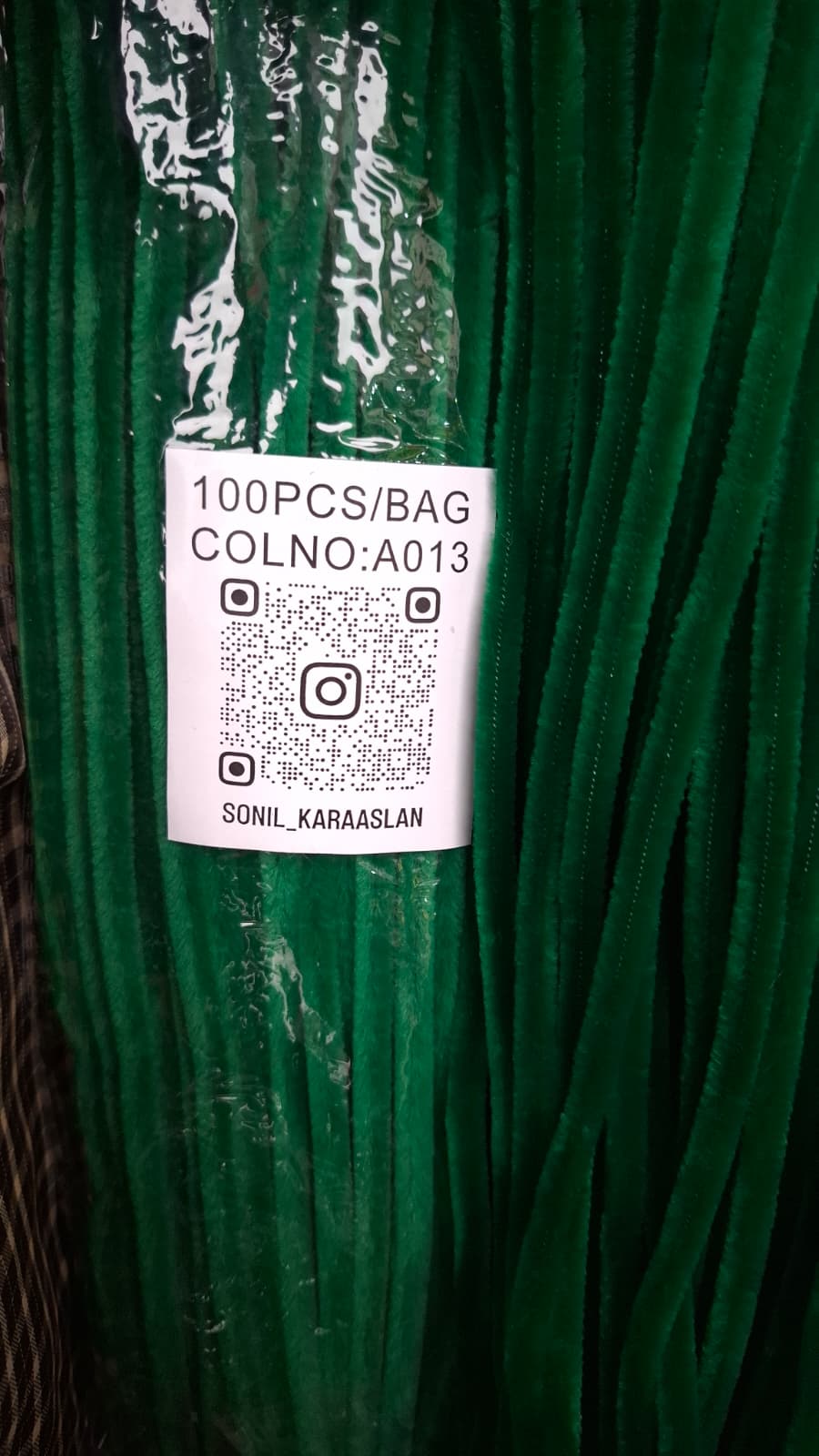 ŞÖNİL 100 LÜ ZÜMRÜT RENK KOD A013 30 CM -🛍️ YOĞUN TÜYLÜ HOBİ ÇUBUĞU TEL EL İŞİ 100 LÜ PAKET💐