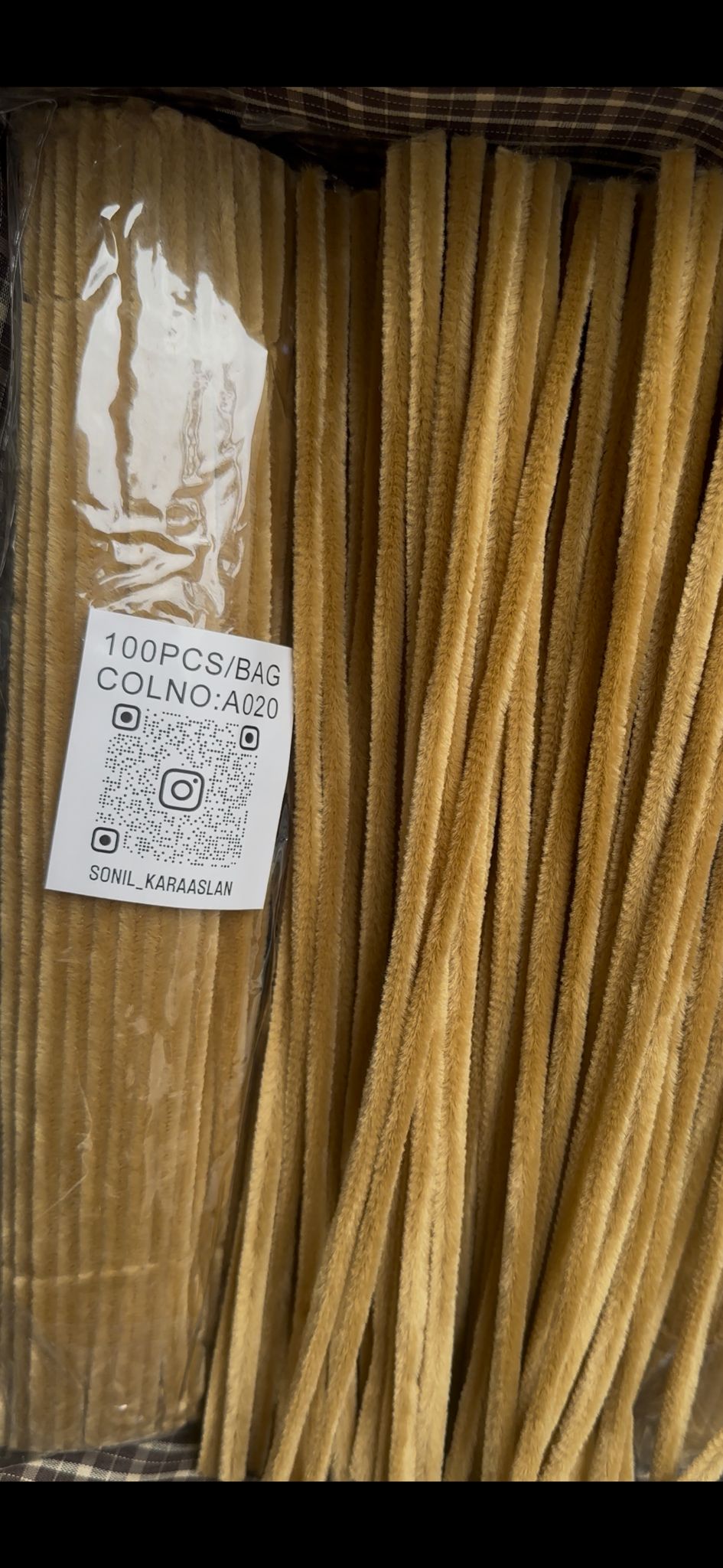 ŞÖNİL 100 LÜ KAHVERENGİ RENK KOD A020 30 CM -🛍️ YOĞUN TÜYLÜ HOBİ ÇUBUĞU TEL EL İŞİ 100 LÜ PAKET💐