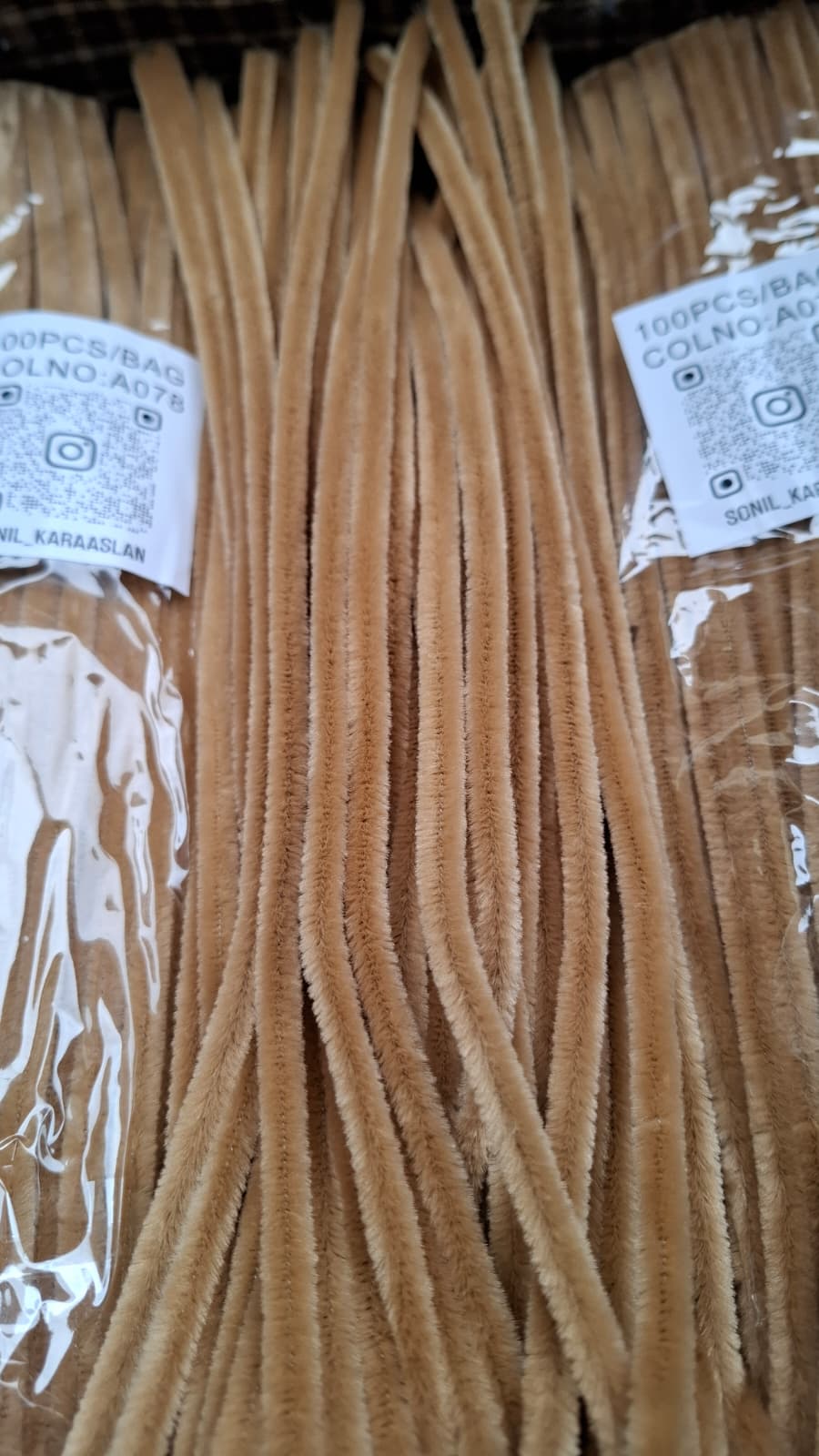 ŞÖNİL 100 LÜ KAHVERENGİ RENK KOD A078 30 CM -🛍️ YOĞUN TÜYLÜ HOBİ ÇUBUĞU TEL EL İŞİ 100 LÜ PAKET💐