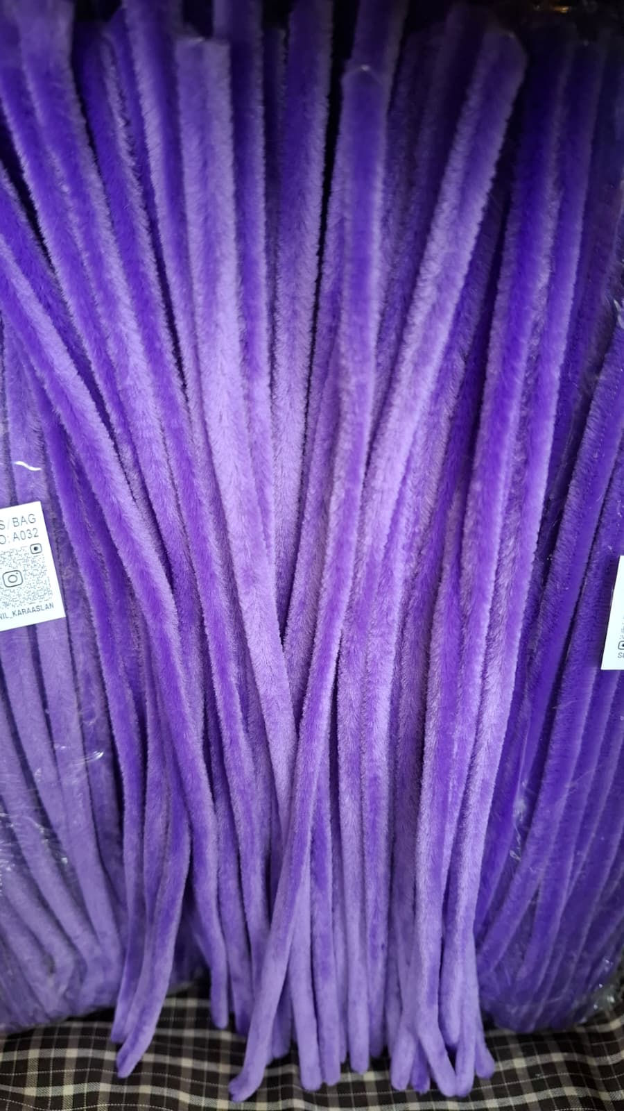 ŞÖNİL 100 LÜ MOR RENK KOD A032 30 CM -🛍️ YOĞUN TÜYLÜ HOBİ ÇUBUĞU TEL EL İŞİ 100 LÜ PAKET💐