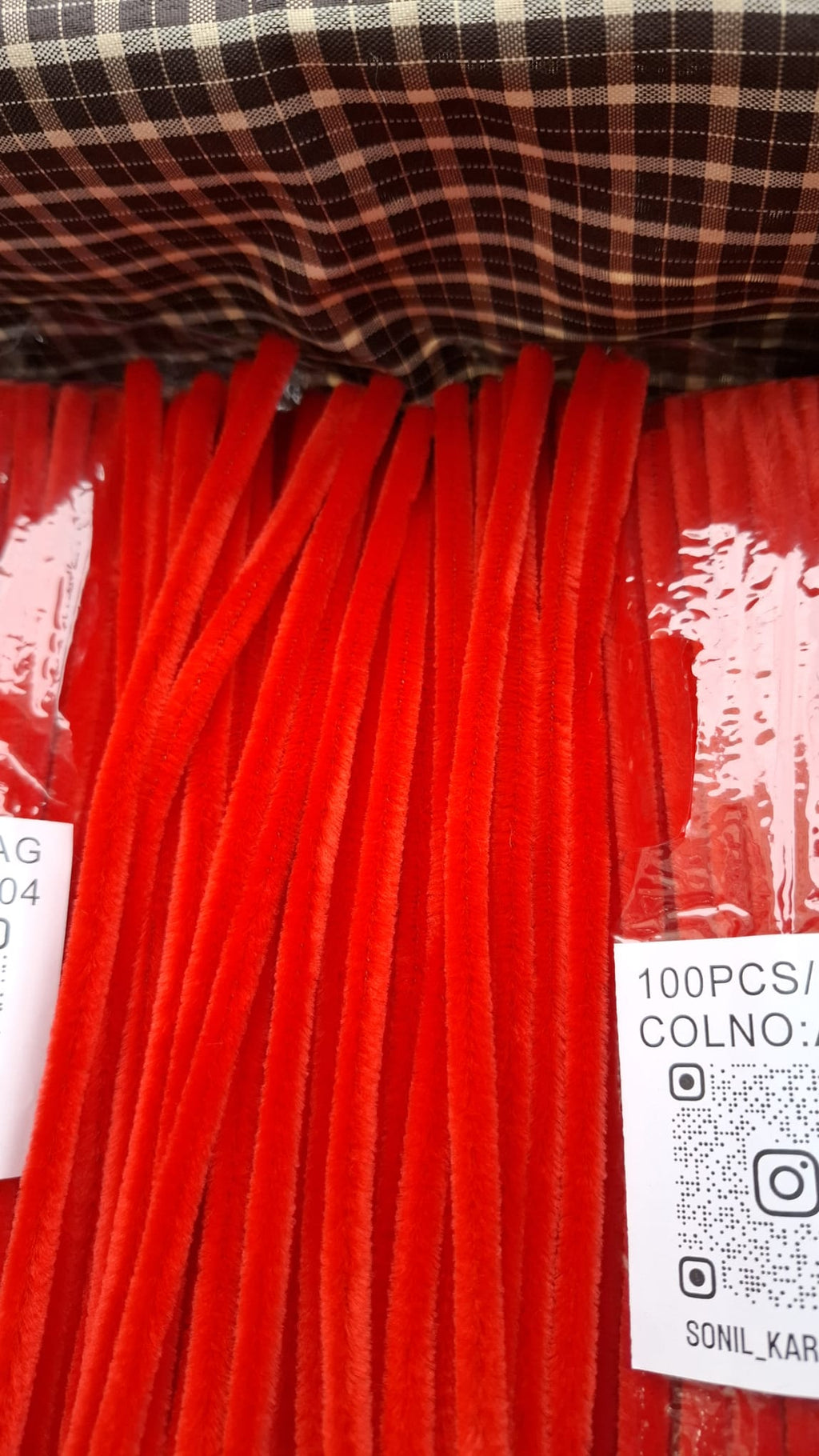30 cm A004 Kırmızı Şönil RENK KOD A004 Tüylü Hobi Çubuğu - 100'lü Paket 🌸🌷🌹